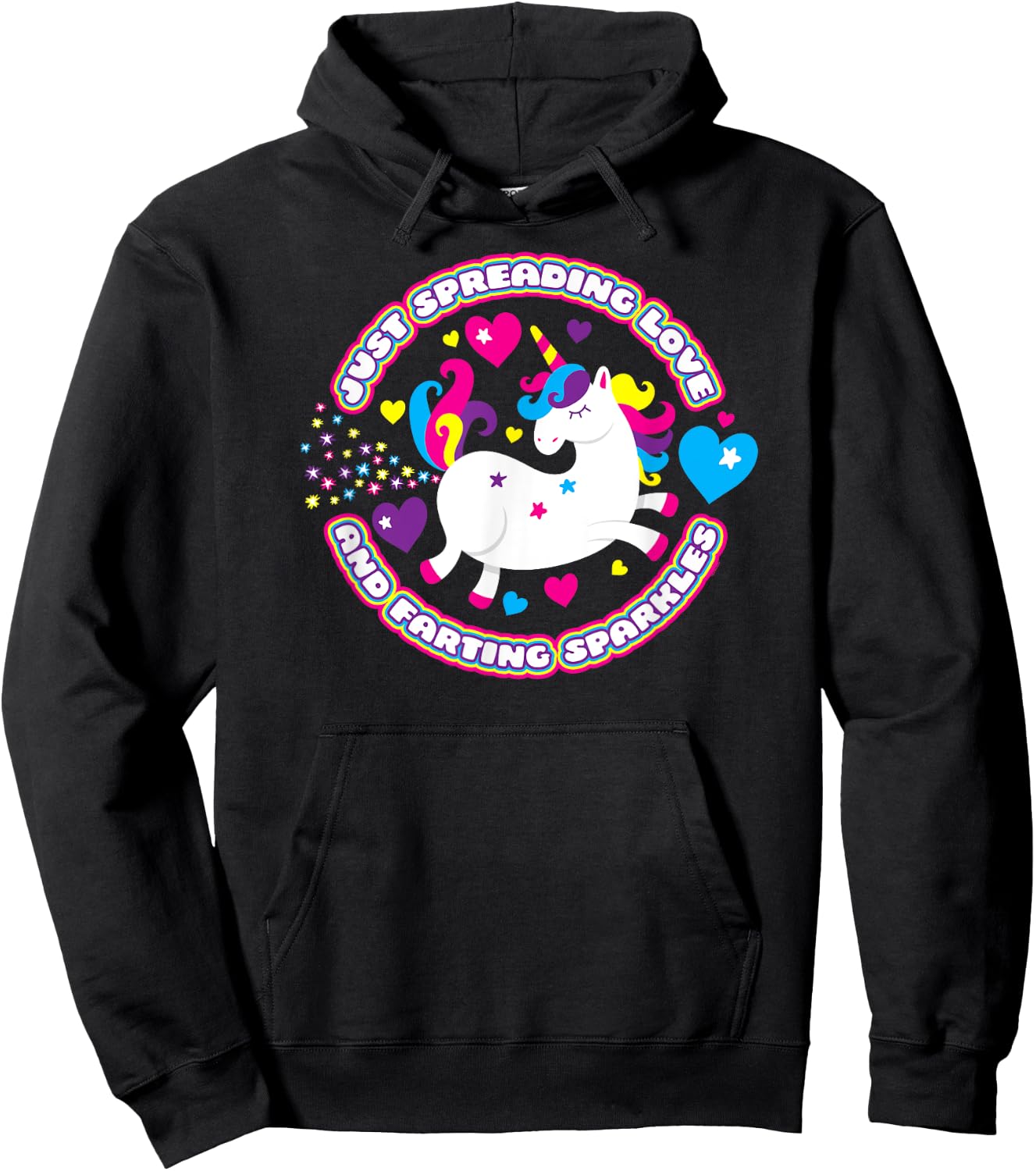 Unicorn Fart Shirt Just Spreading Love and Farting Sparkles Hoodie - Hoodie | Black