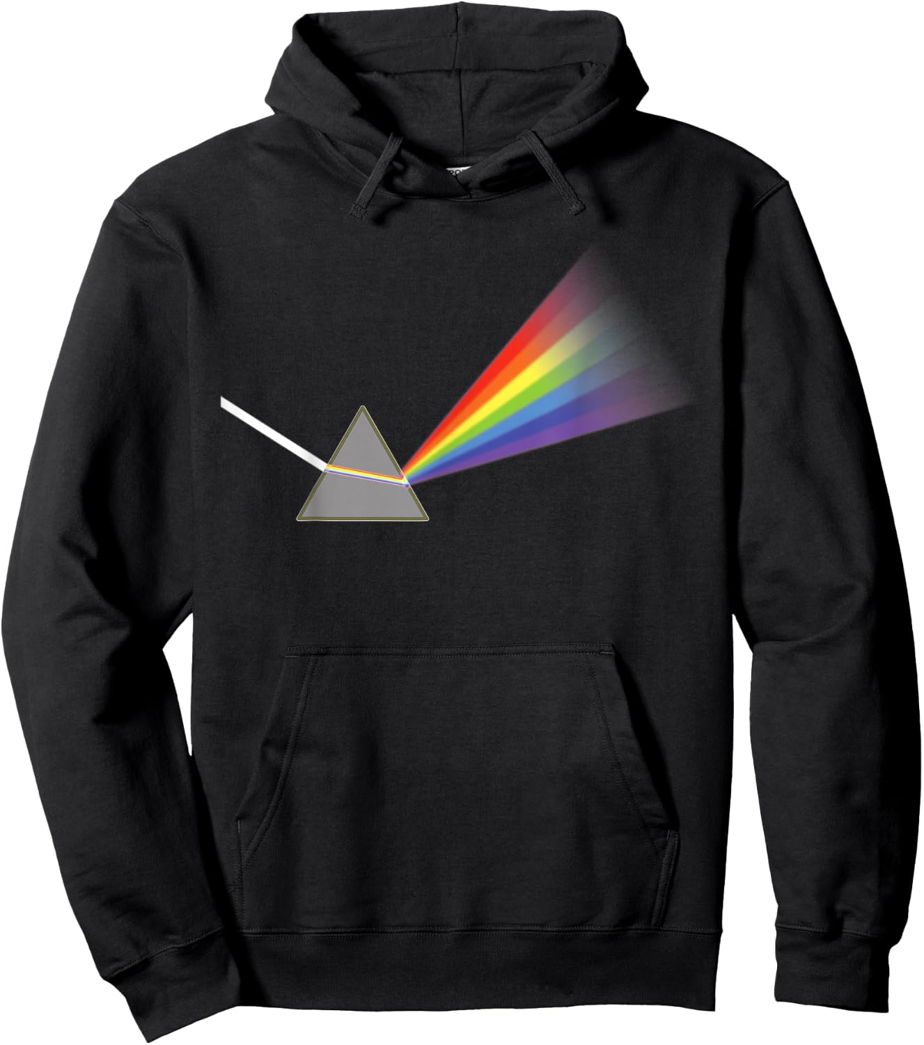 Prism With Rainbow Colors and White Ray Of Light Design Hoodie - Hoodie | Black