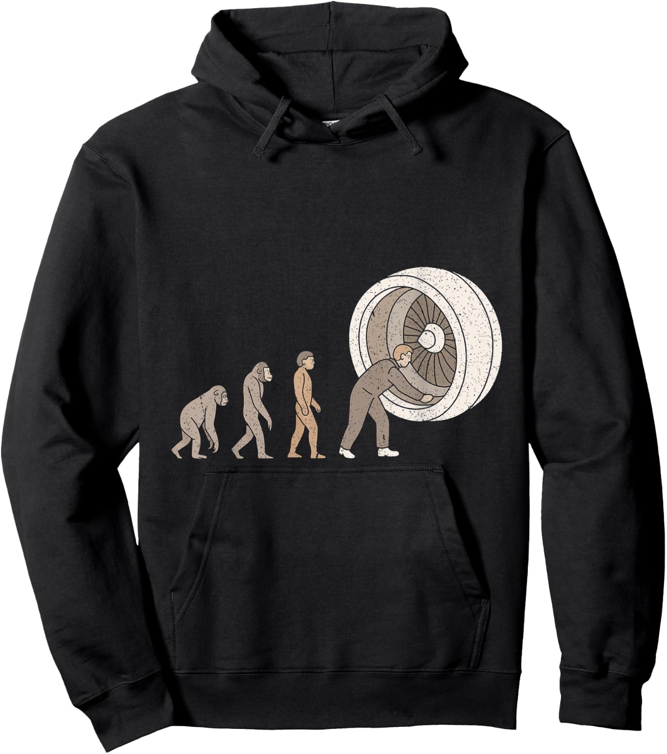 Funny Evolution Aircraft Mechanic Aviation Maintenance Team Hoodie - Hoodie | Black