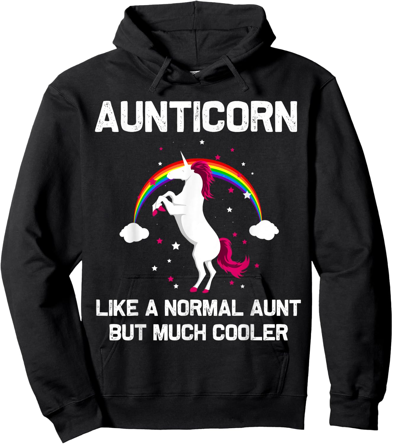 Aunticorn Aunt Unicorn Gift Sister New Auntie Unicorns Hoodie - Hoodie | Black