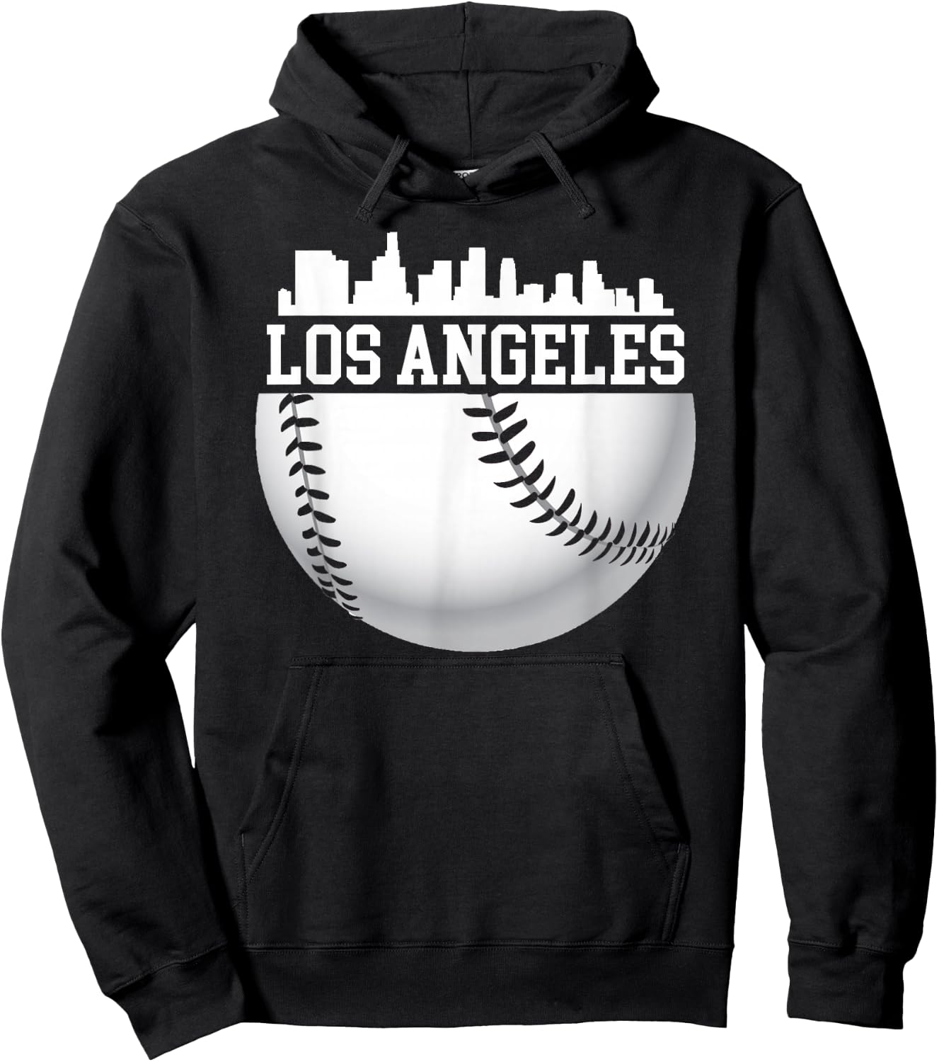 Vintage Downtown Los Angeles Shirt Baseball Retro California Hoodie - Hoodie | Black