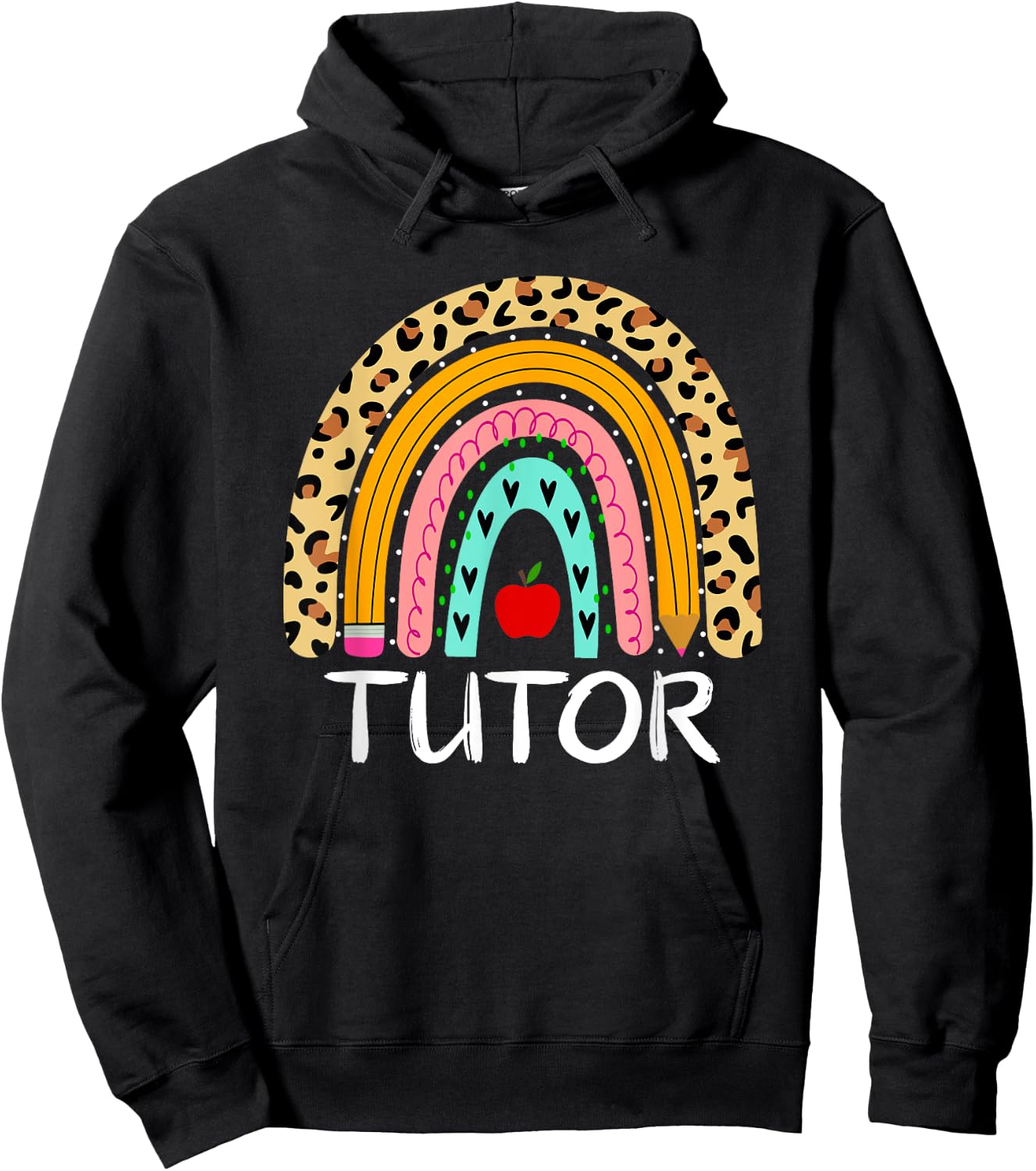 Tutor Rainbow Back To School Teacher First Day of School Hoodie - Hoodie | Black