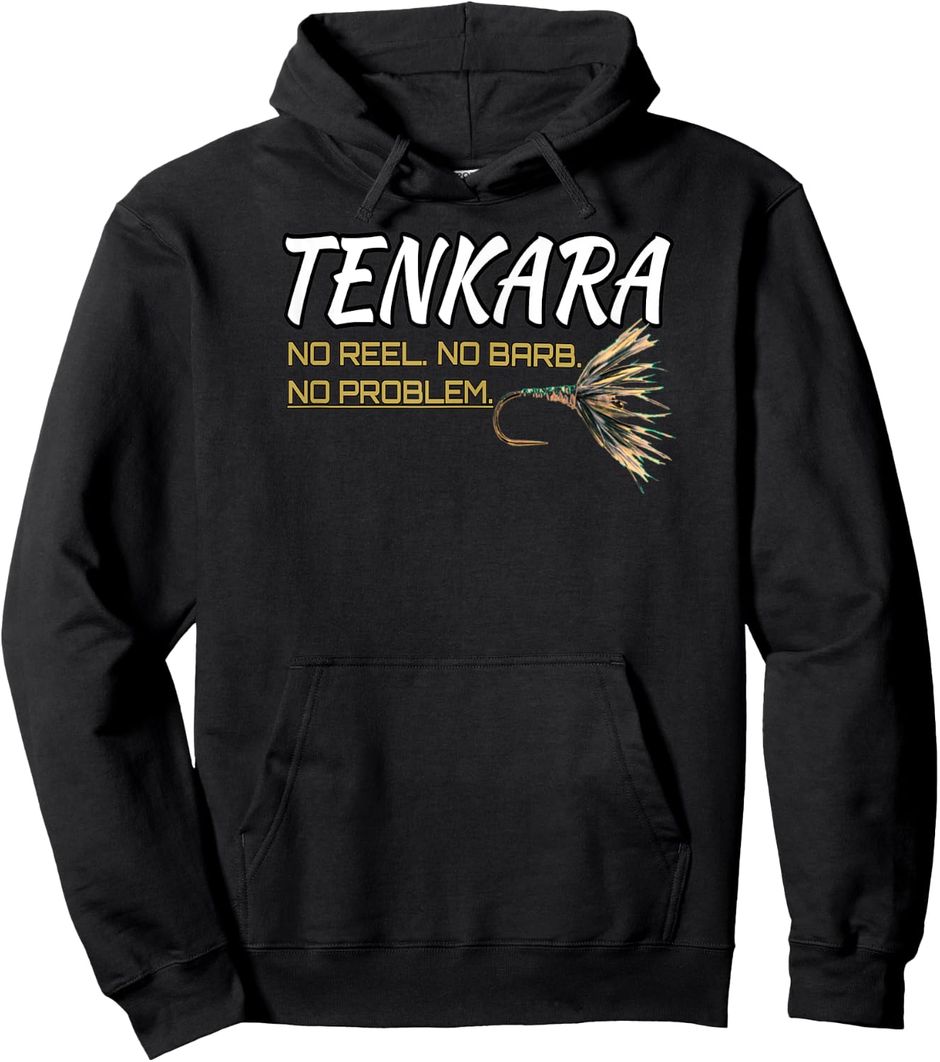 Black Fly Tenkara Fly Fishing Shirts Hoodie - Hoodie | Black