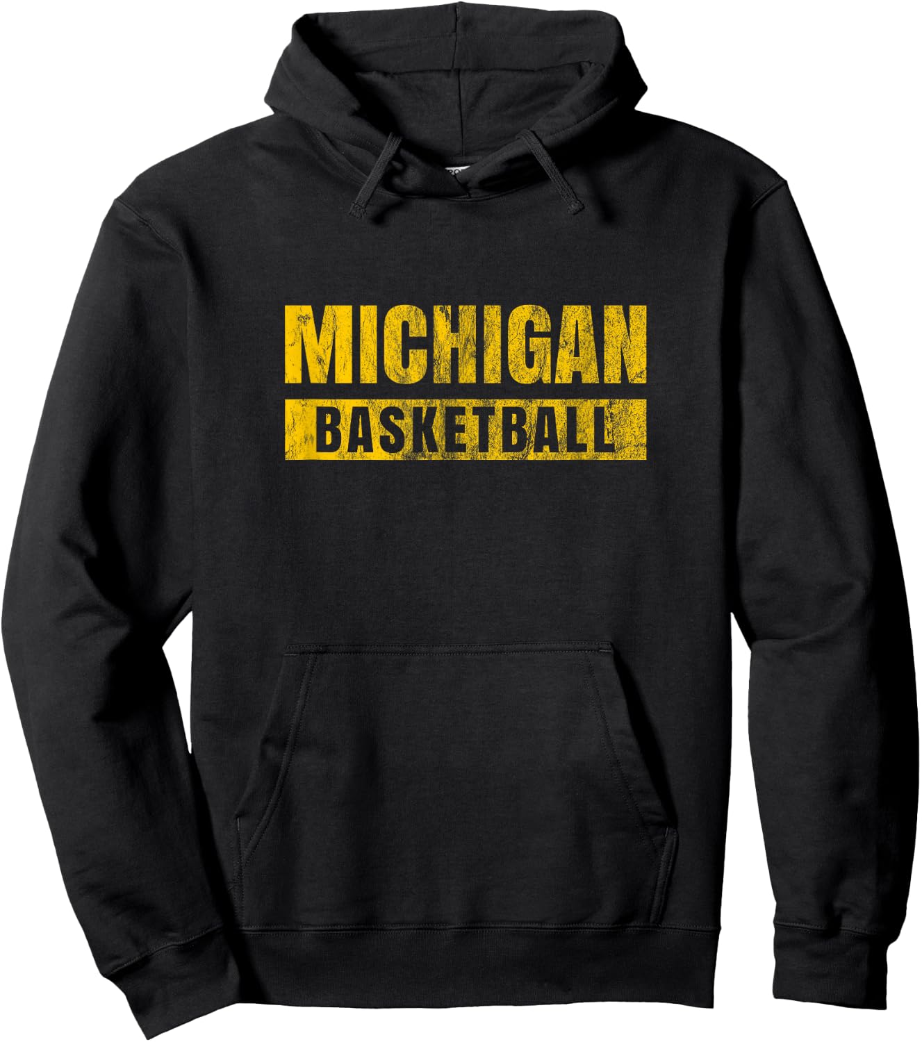 Michigan Basketball Vintage Distressed Hoodie - Hoodie | Black
