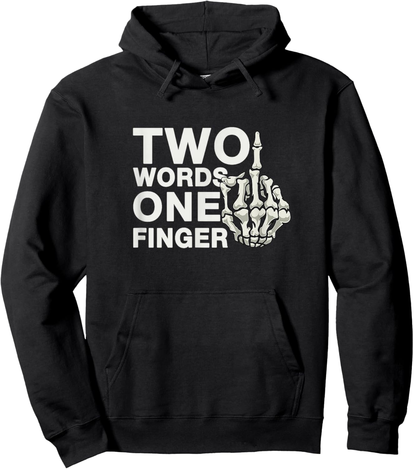 Middle finger Two words One finger Hoodie - Hoodie | Black