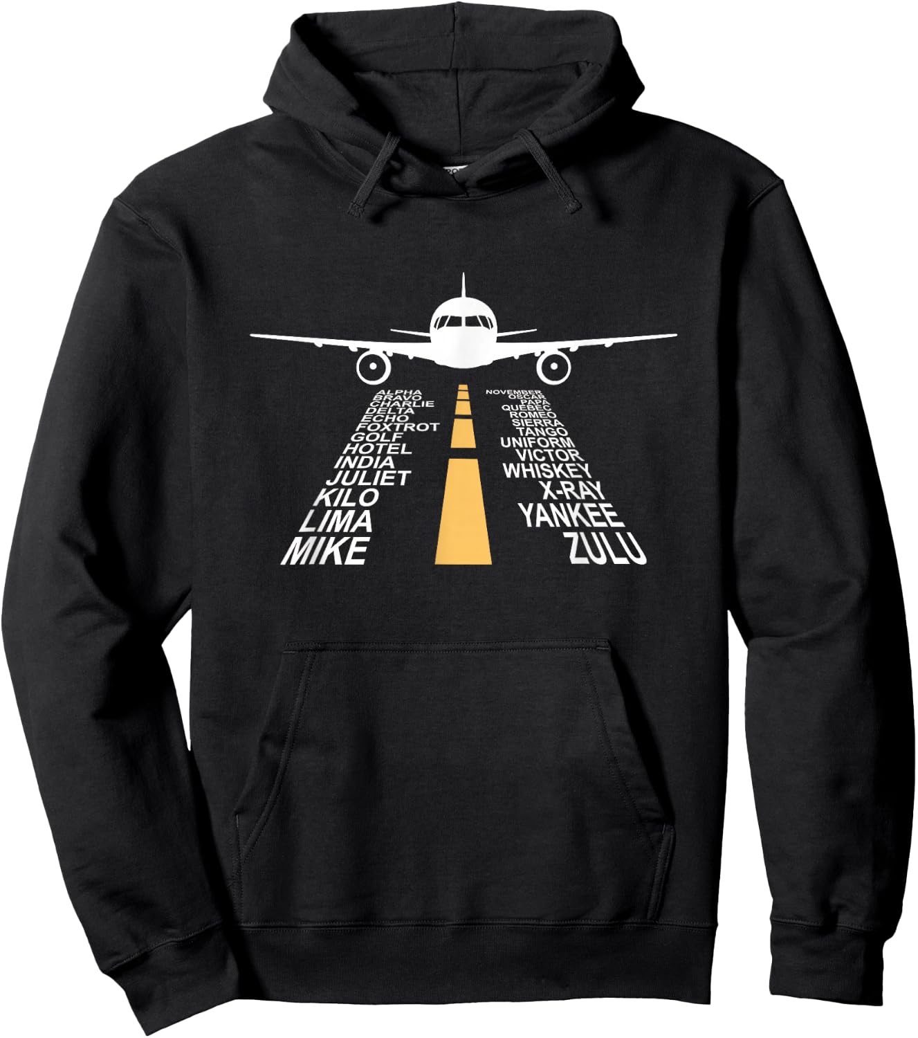 Phonetic Alphabet | Pilot Airplane Hoodie - Hoodie | Black