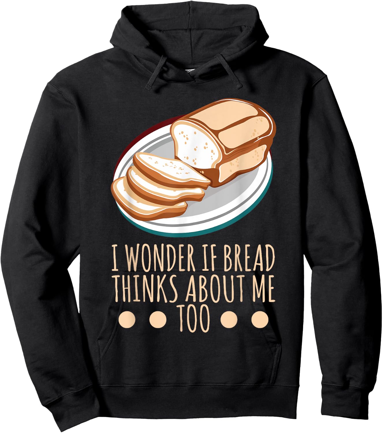 Funny Backword Game "Ich frage mich, ob Brot auch an mich [German Language] Hoodie - Hoodie | Black