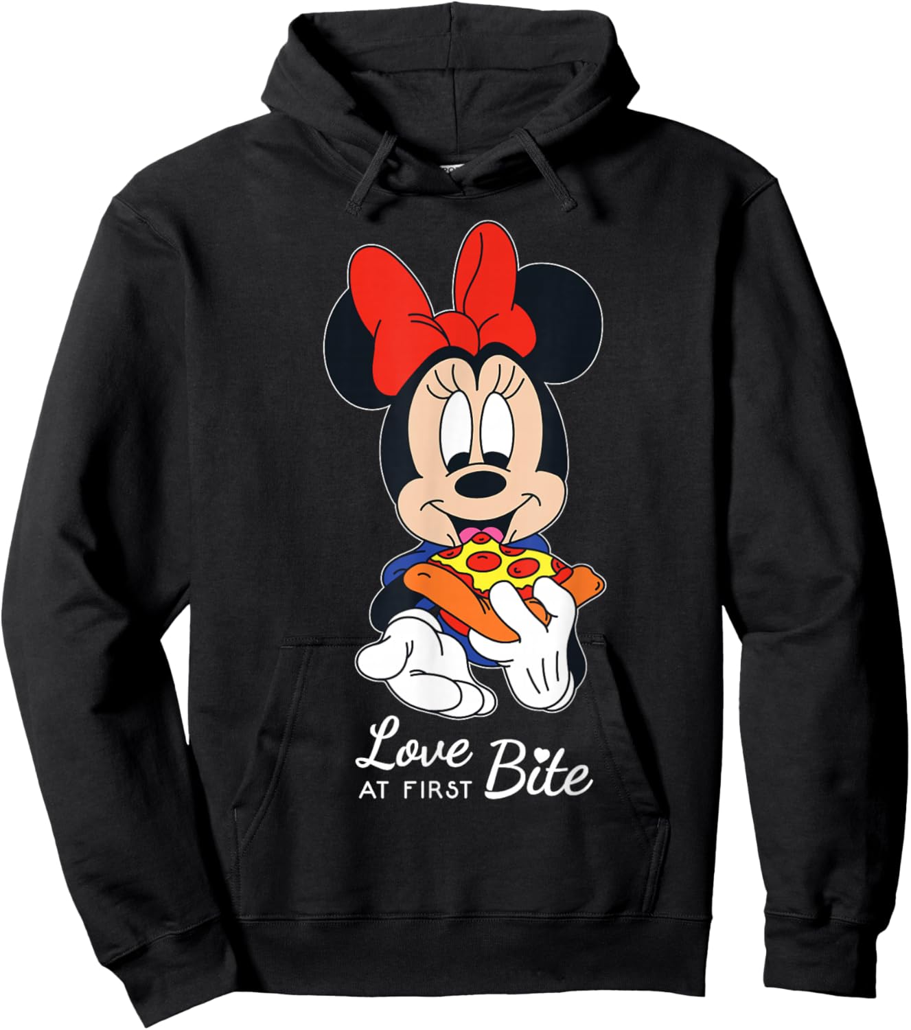 Disney Minnie Mouse Pizza Love at First Bite Hoodie - Hoodie | Black