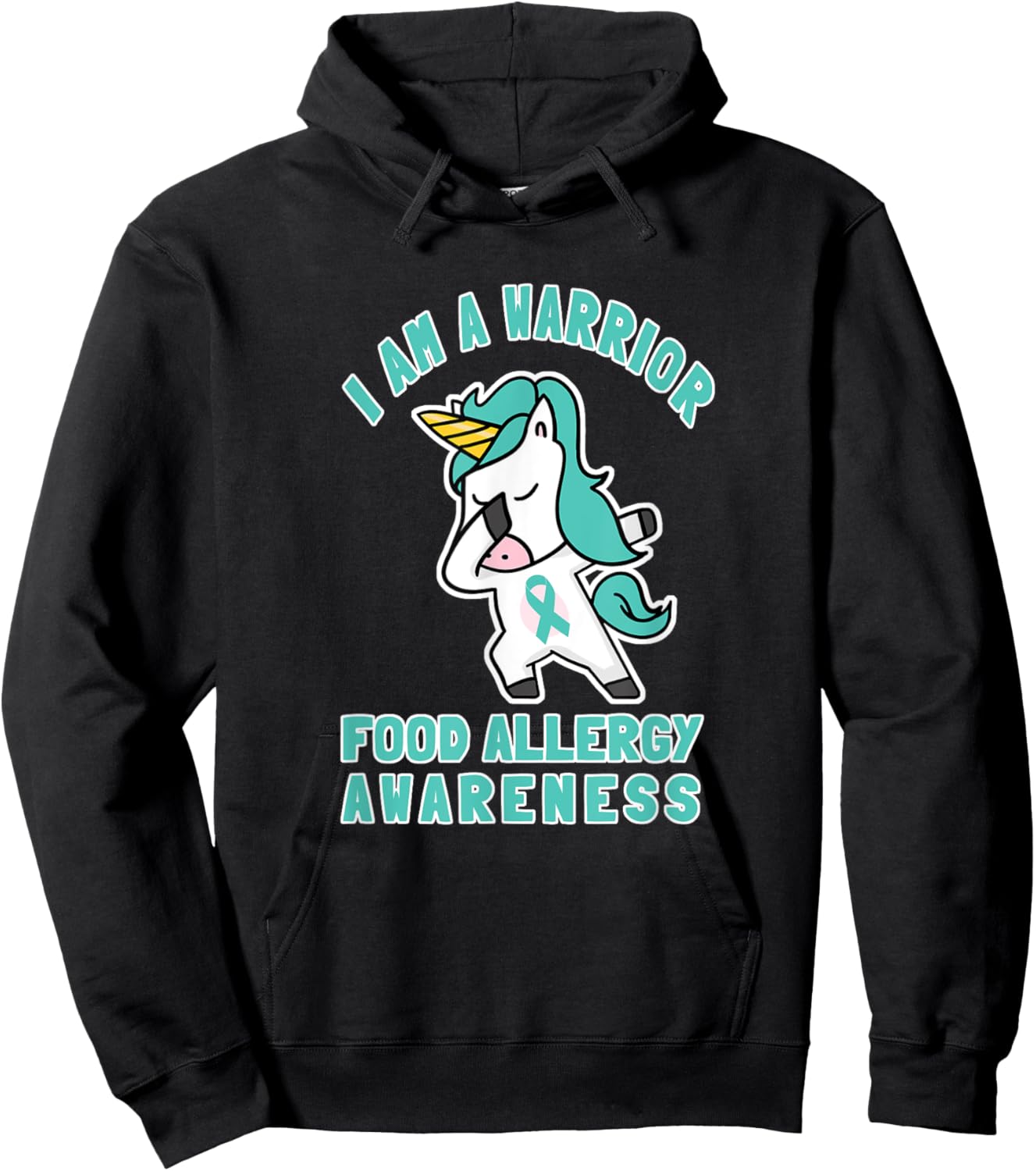 Im A Warrior Food Allergies Awareness Unicorn Hoodie - Hoodie | Black