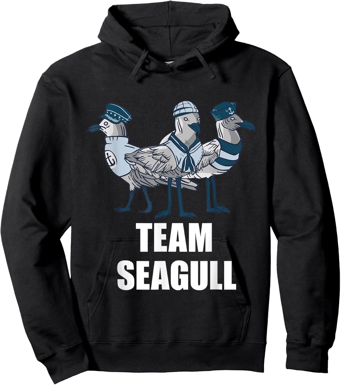 Seagull Team Seagull Sailor Crew Captain Seagull Lover Hoodie - Hoodie | Black