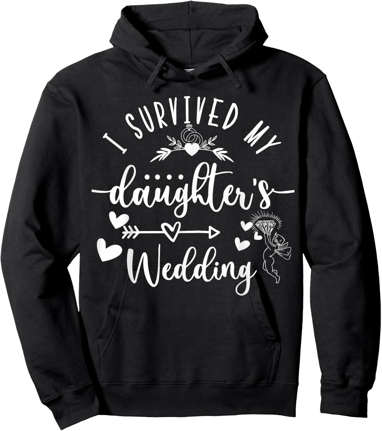 I Survived My Daughter's Wedding Mother Of The Bride Hoodie - Hoodie | Black