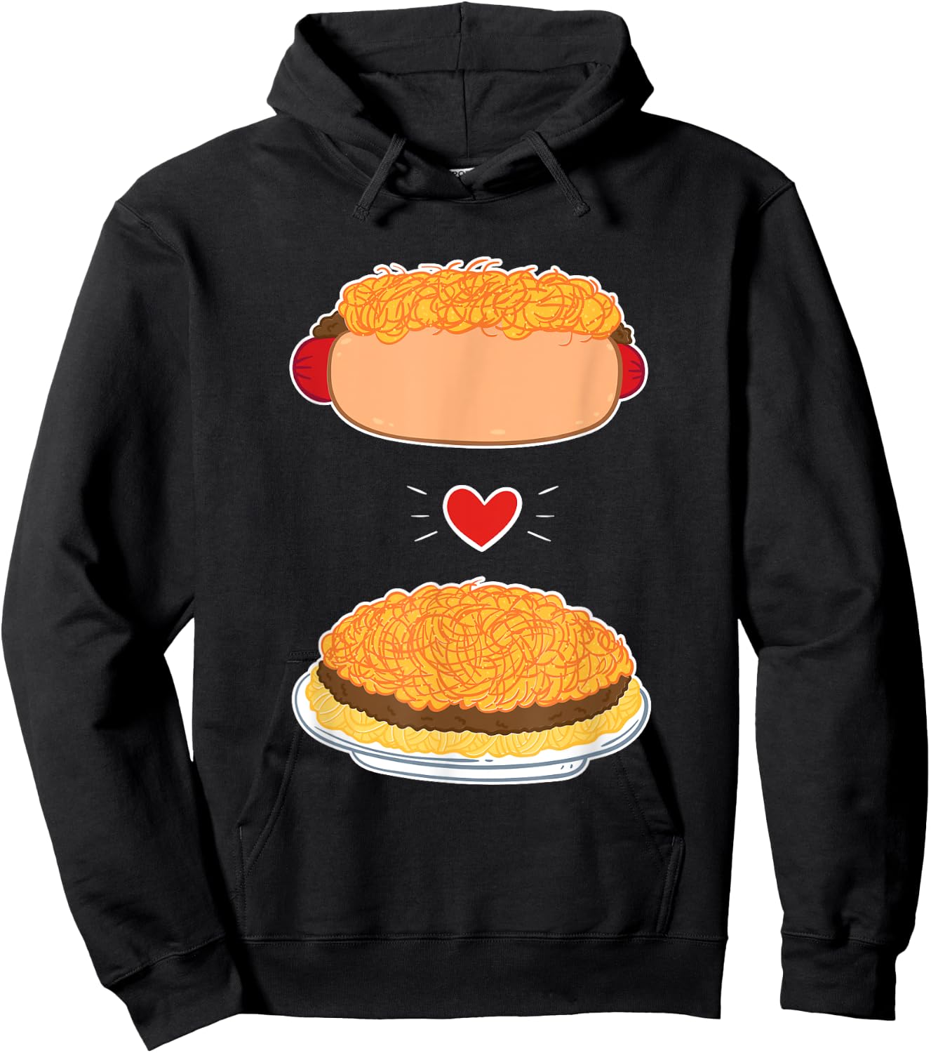 3 Way Cincinnati Style Chili And Cheese Coney Lover Hoodie - Hoodie | Black