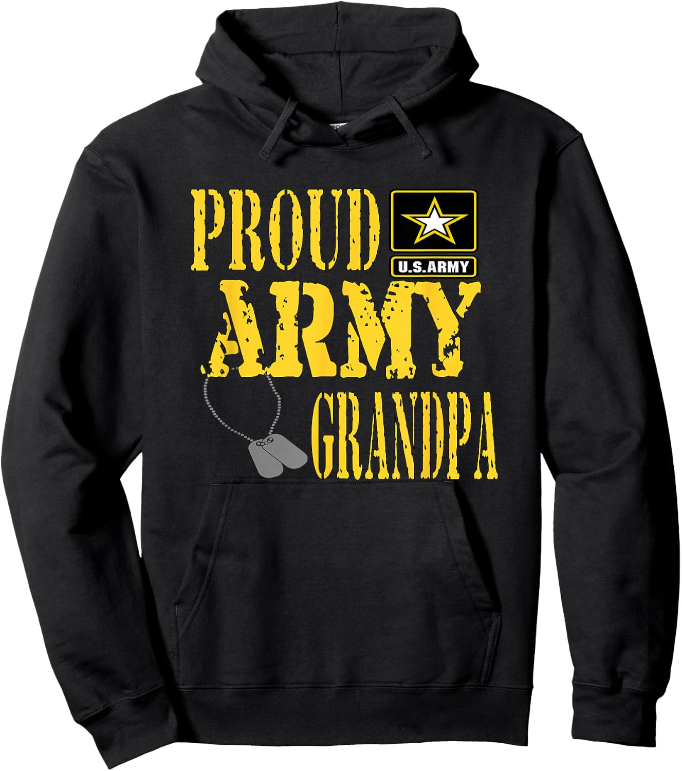 Proud Army Grandpa Shirt Military Pride T Shirt Hoodie - Hoodie | Black