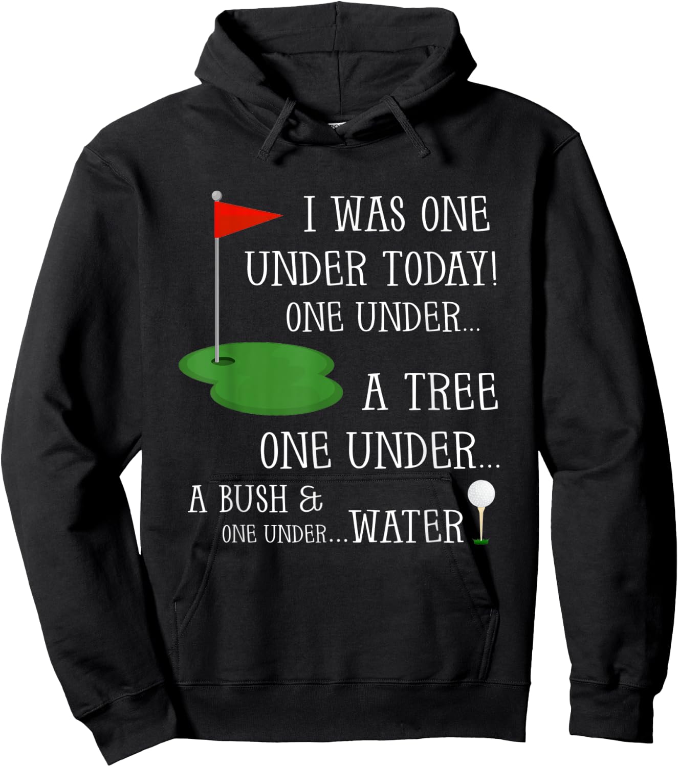 I Was One Under Today Funny Golf Golfer Lovers Game Hoodie - Hoodie | Black
