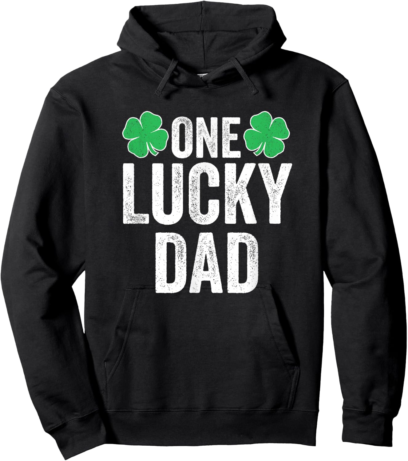 One Lucky Dad Shirt Men Father St Patricks Day Dad Hoodie - Hoodie | Black