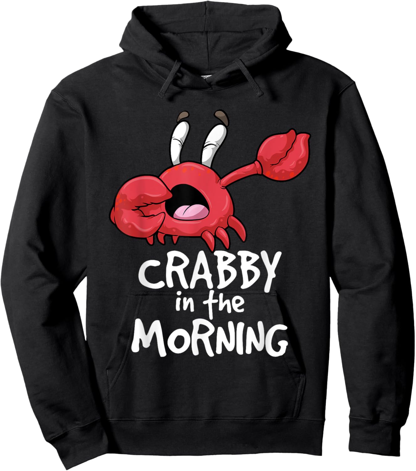 Crabby In The Morning Shirt Funny Sleepy Crab Pyjama Night Hoodie - Hoodie | Black