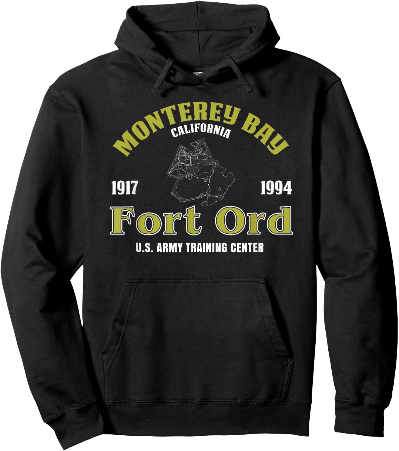 Monterey Bay California Fort Ord U.s. Army Training Center Hoodie - Hoodie | Black