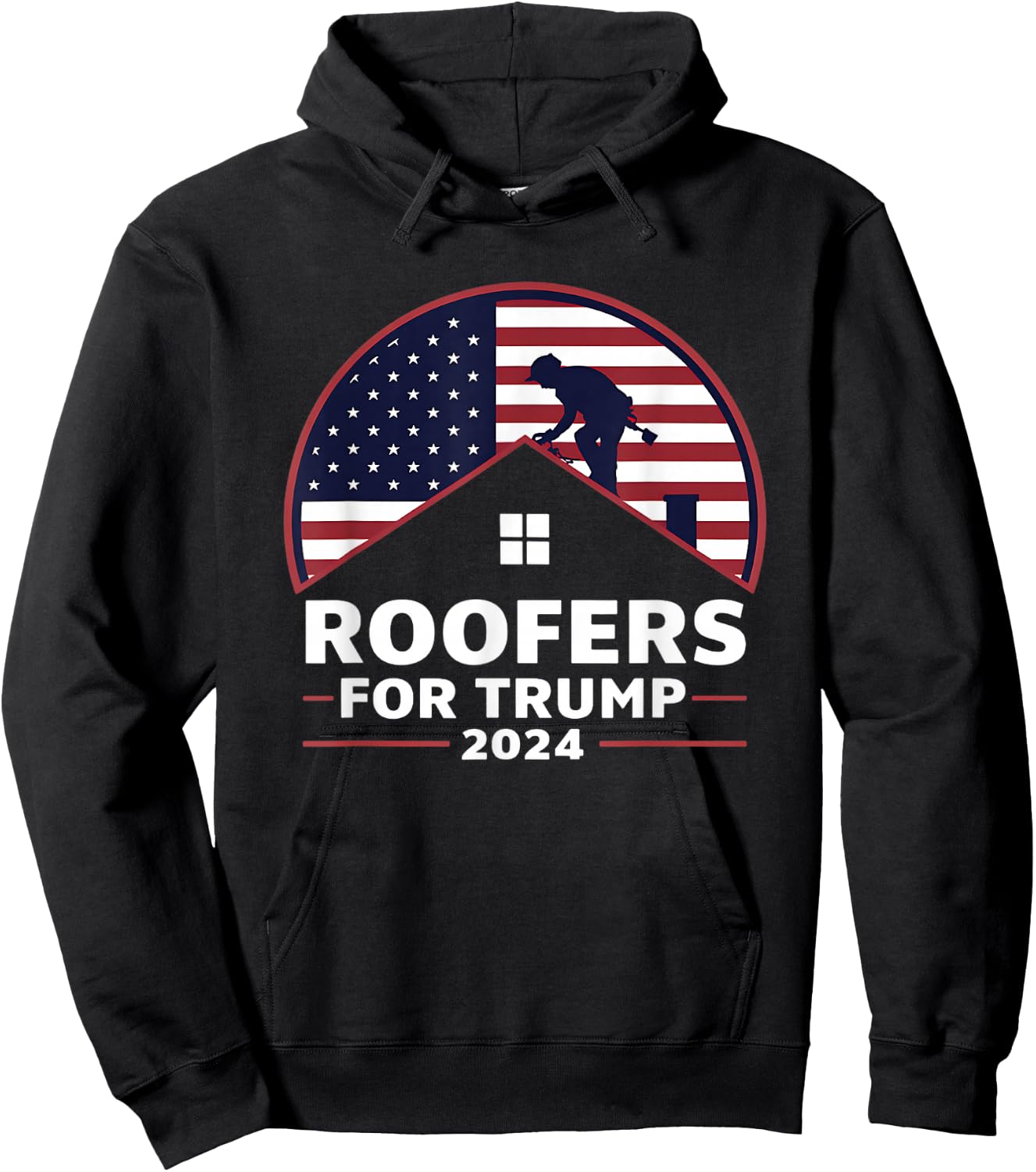 Roofers for Trump 2024 Supporter Hoodie - Hoodie | Black