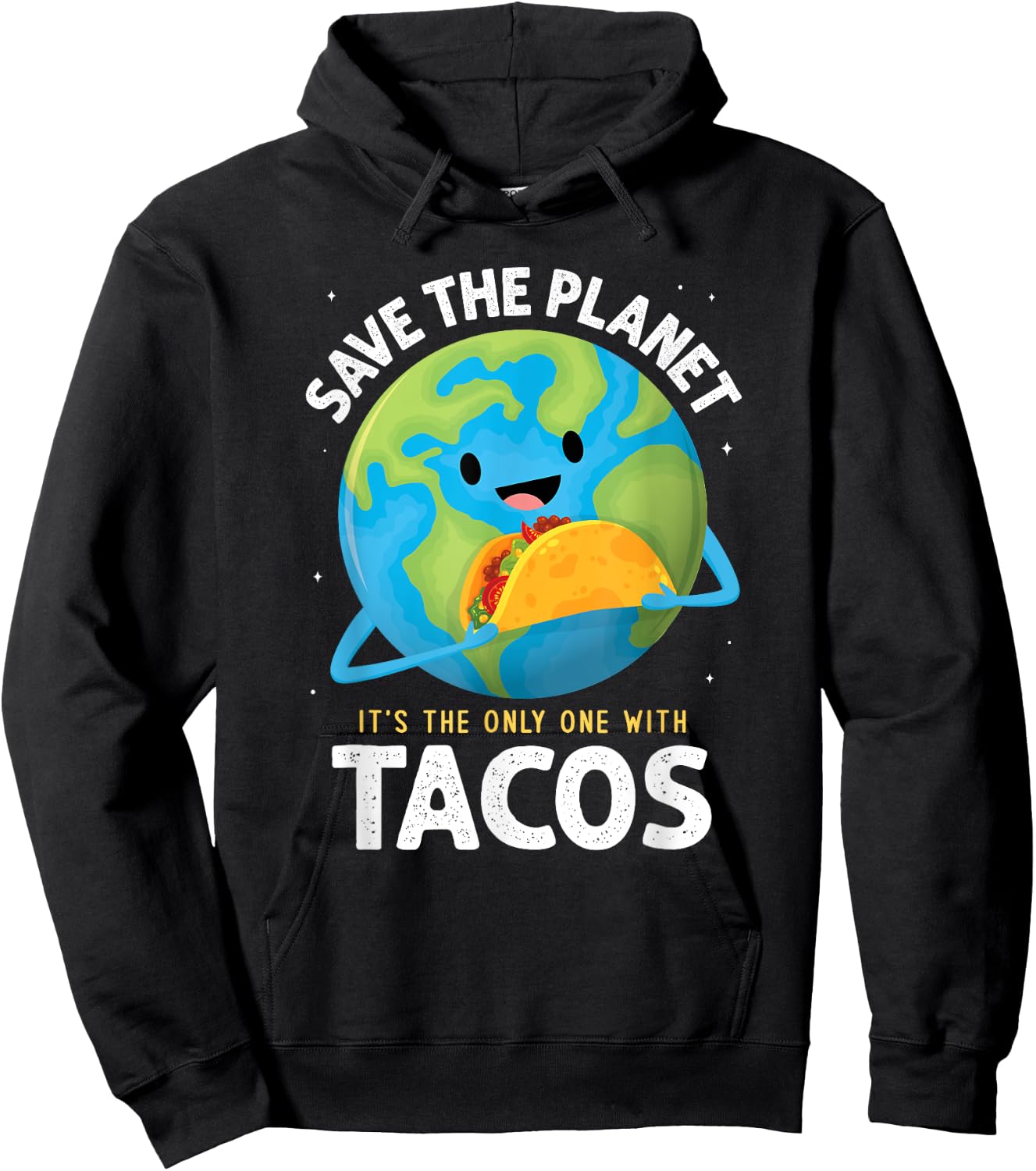 Save the Planet Its the Only One with Tacos Earth Day kids Hoodie - Hoodie | Black