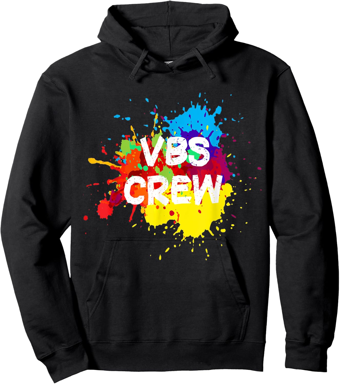 VBS 2022 Crew Vacation Bible School Paint Splatter Hoodie - Hoodie | Black