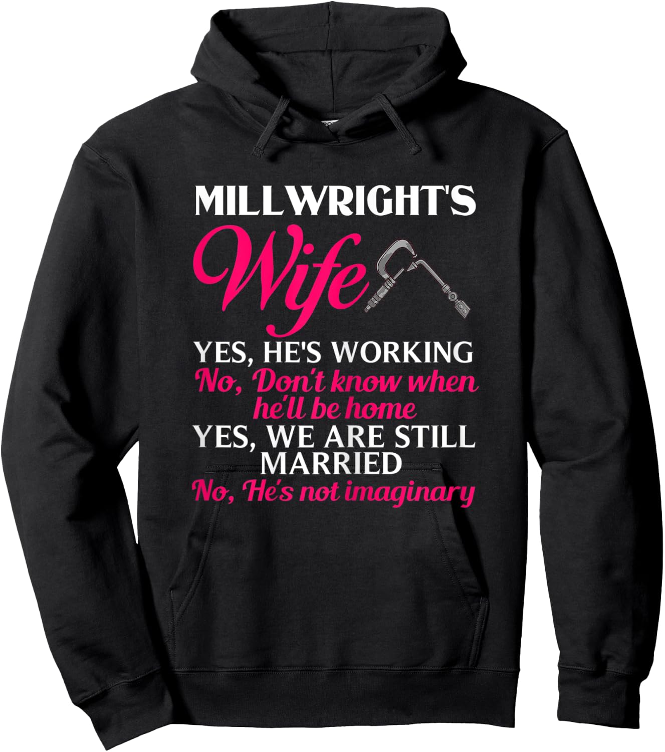 Millwright Wife Training Industrial Mechanic Welding Tools Hoodie - Hoodie | Black