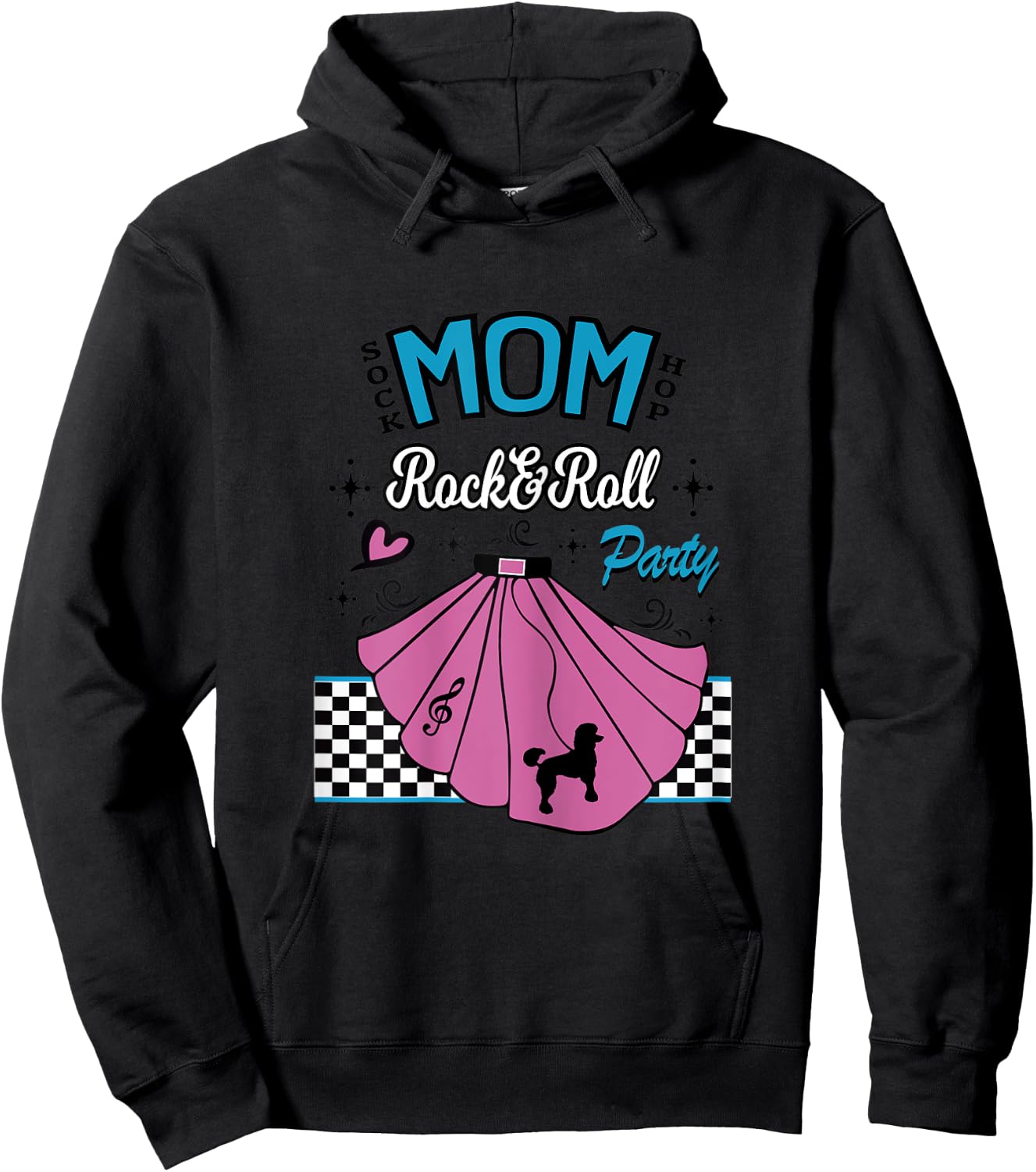 1950s Sock Hop Dance Party Costume 50s Rockabilly Shirt Hoodie - Hoodie | Black