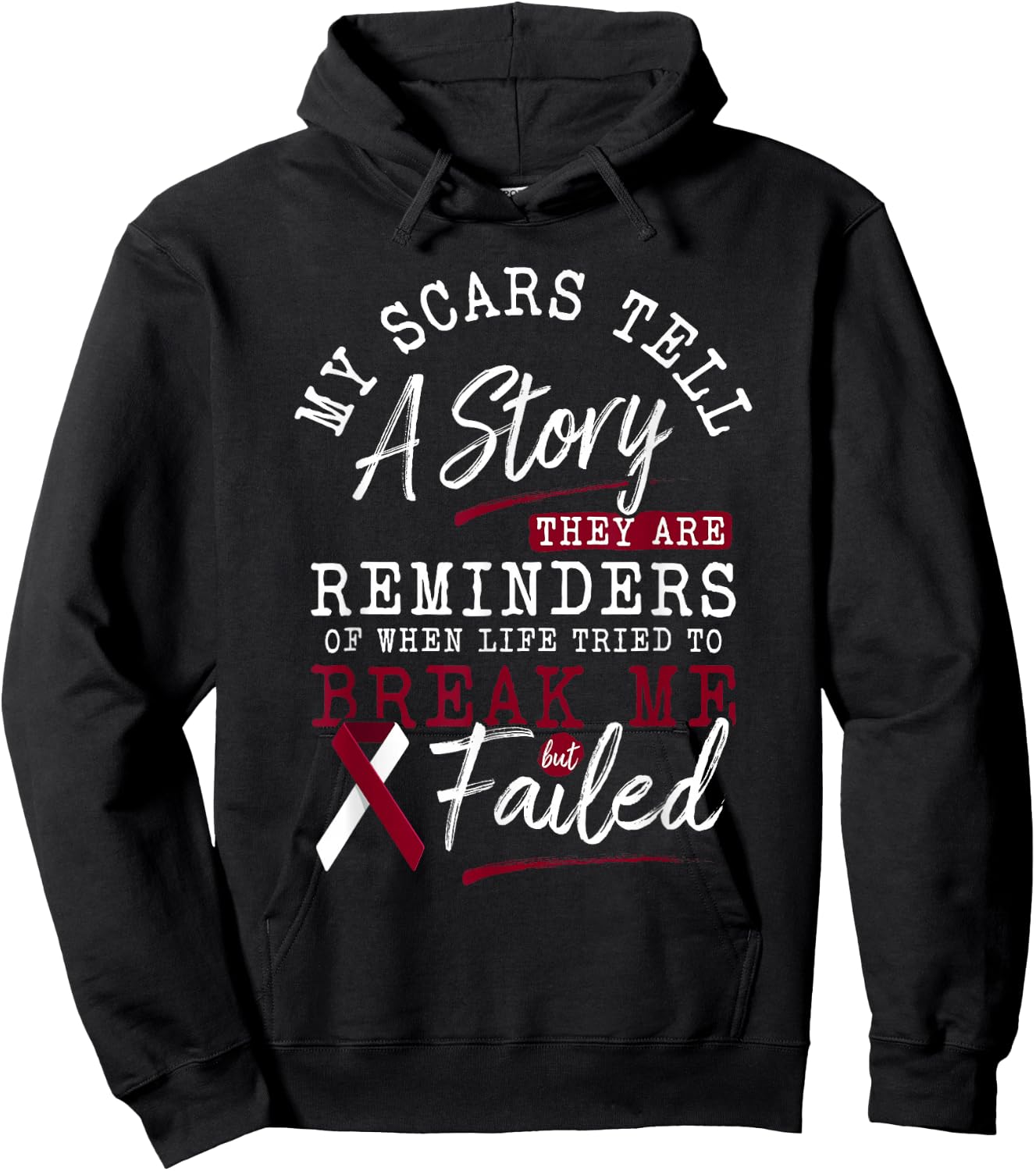My Scars Tell a Story - Throat Head & Neck Cancer Awareness Hoodie - Hoodie | Black