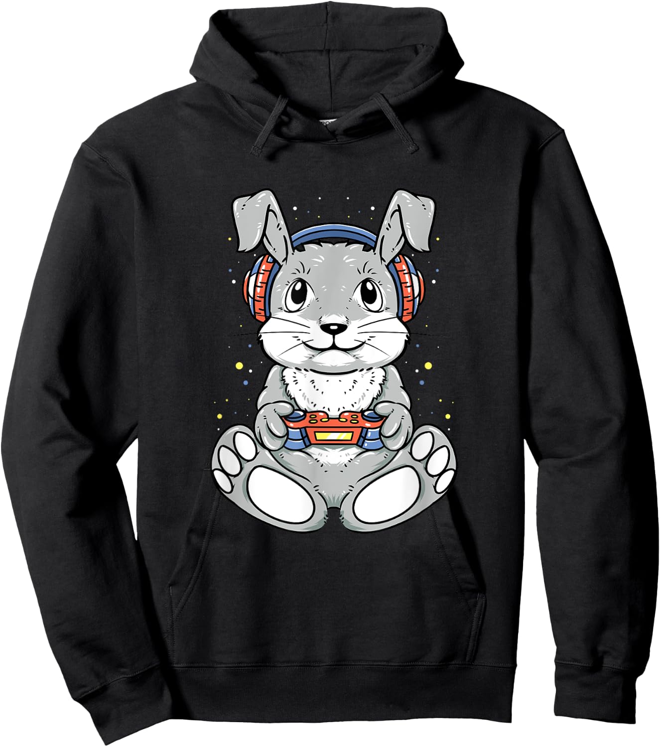 Happy Easter Day Bunny Funny Boys Girls Kids Gamer Hoodie - Hoodie | Black