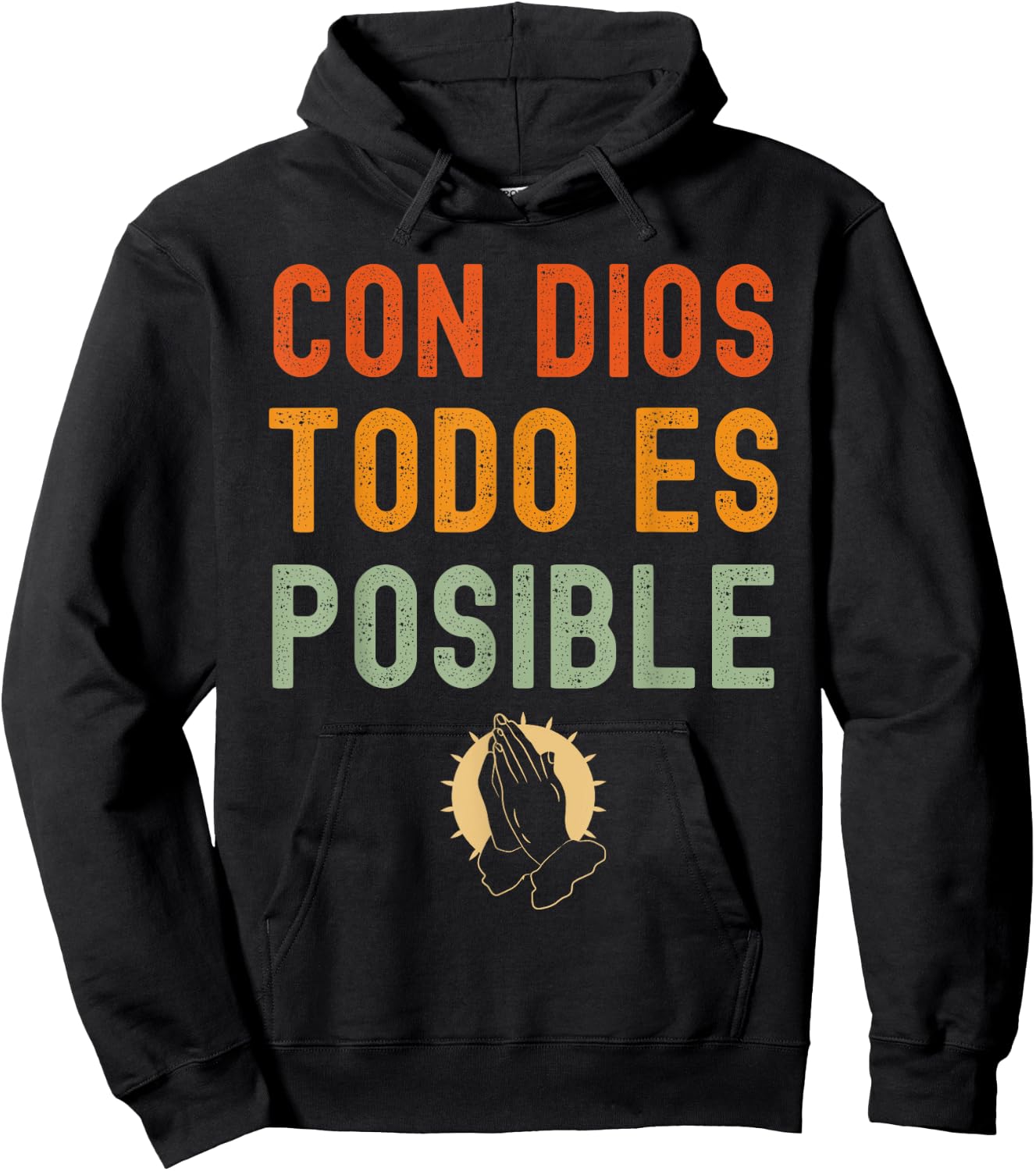 Con Dios Todo Es Posible Chirstian Espanol Hoodie - Hoodie | Black