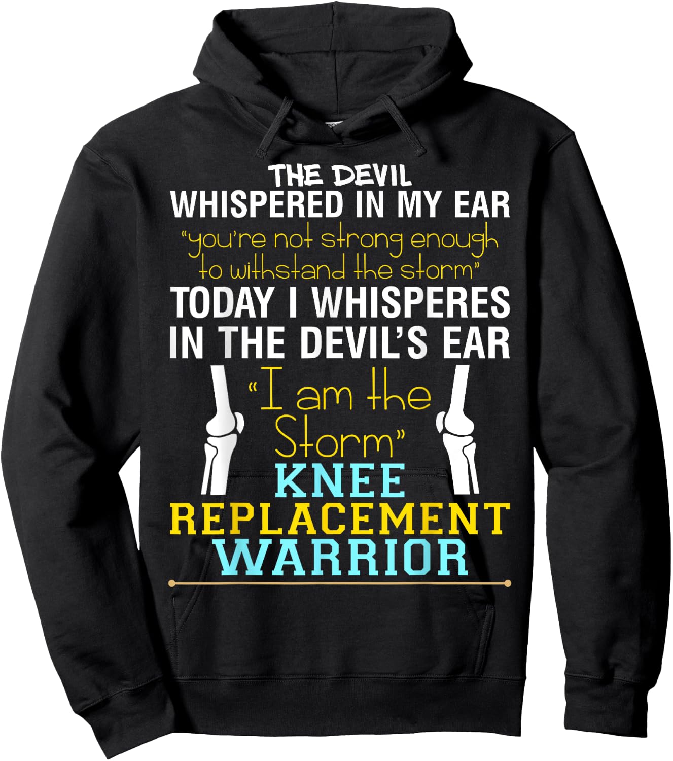 Total Knee Replacement Recovery ACL Surgery Warrior Hoodie - Hoodie | Black