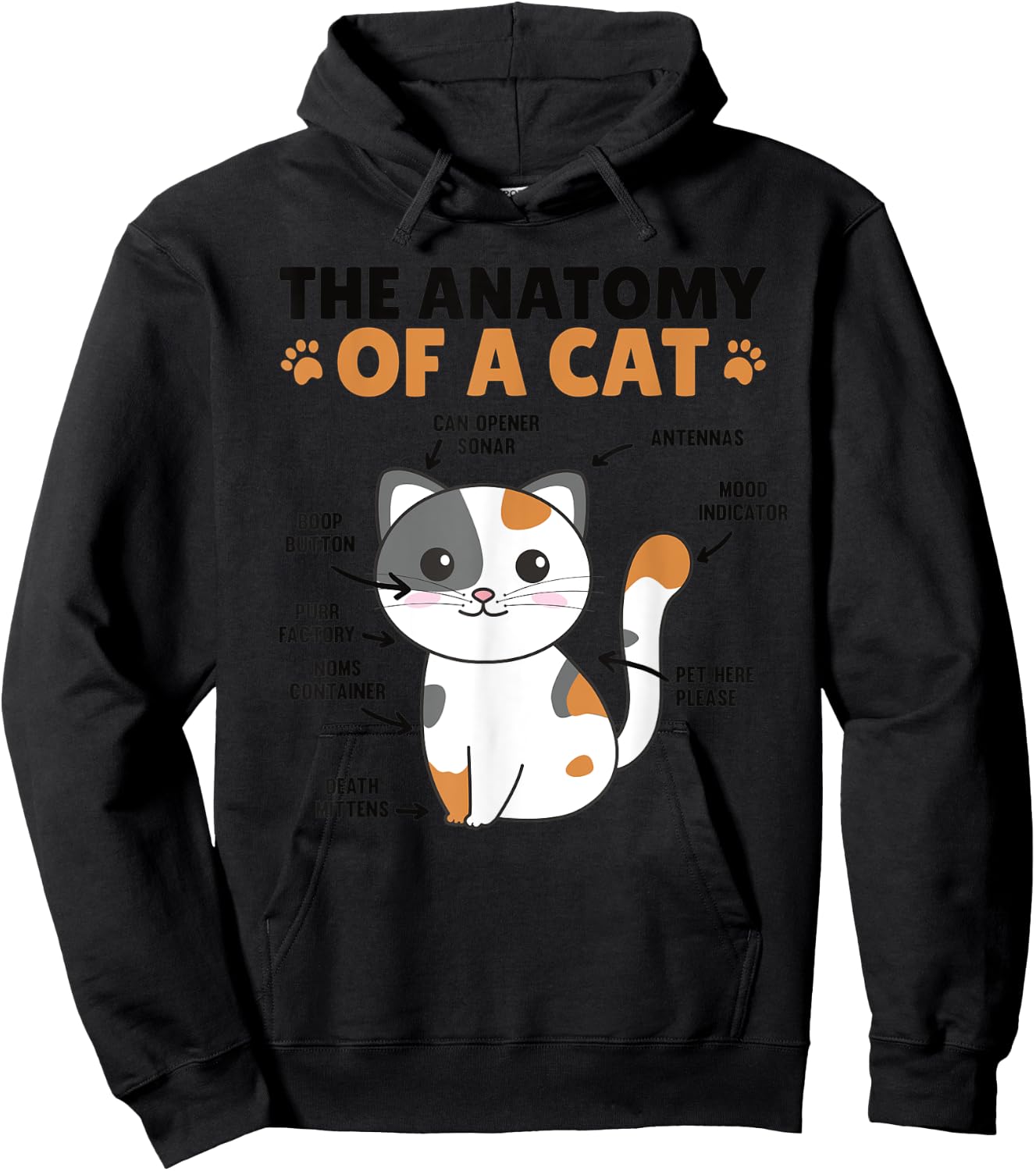 The Anatomy Of A Cat Funny Explanation Of A Cat Hoodie - Hoodie | Black