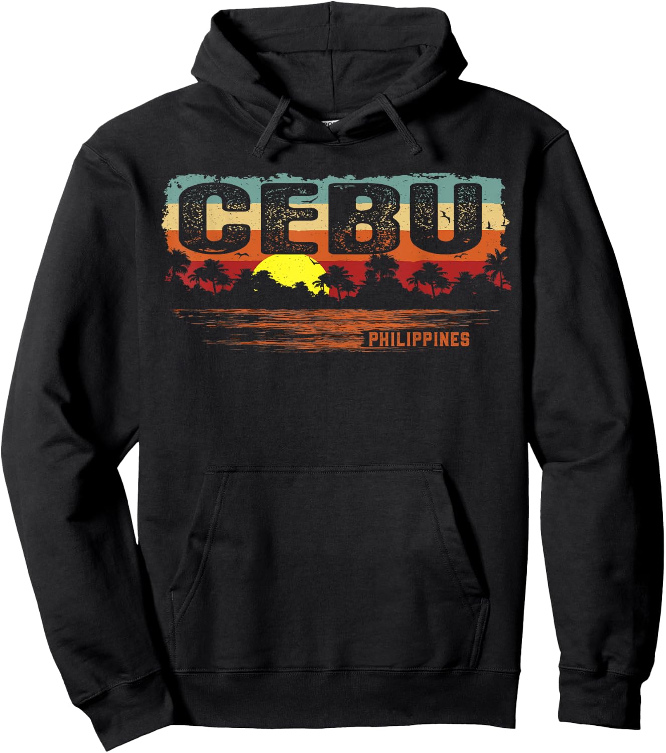 Vintage Sunset Philippines - Cebu Hoodie - Hoodie | Black