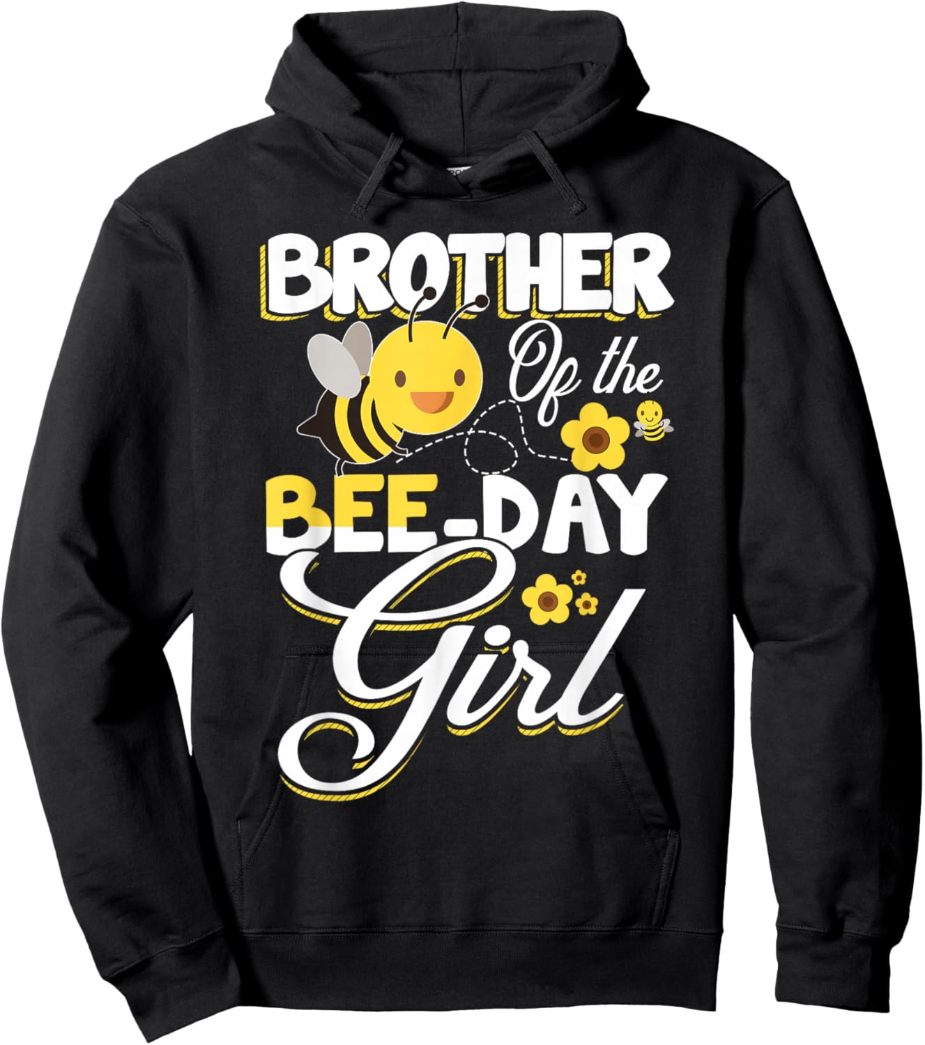 Brother of The Bee Day Girl Bee Birthday Party Theme Hoodie - Hoodie | Black