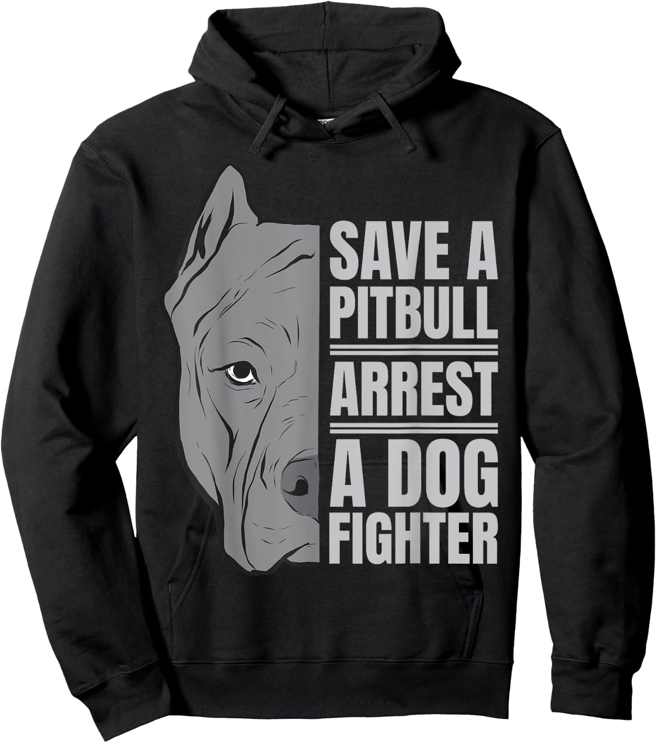 Save a Pitbull | Anti-Dog Fighting Advocacy Design Hoodie - Hoodie | Black