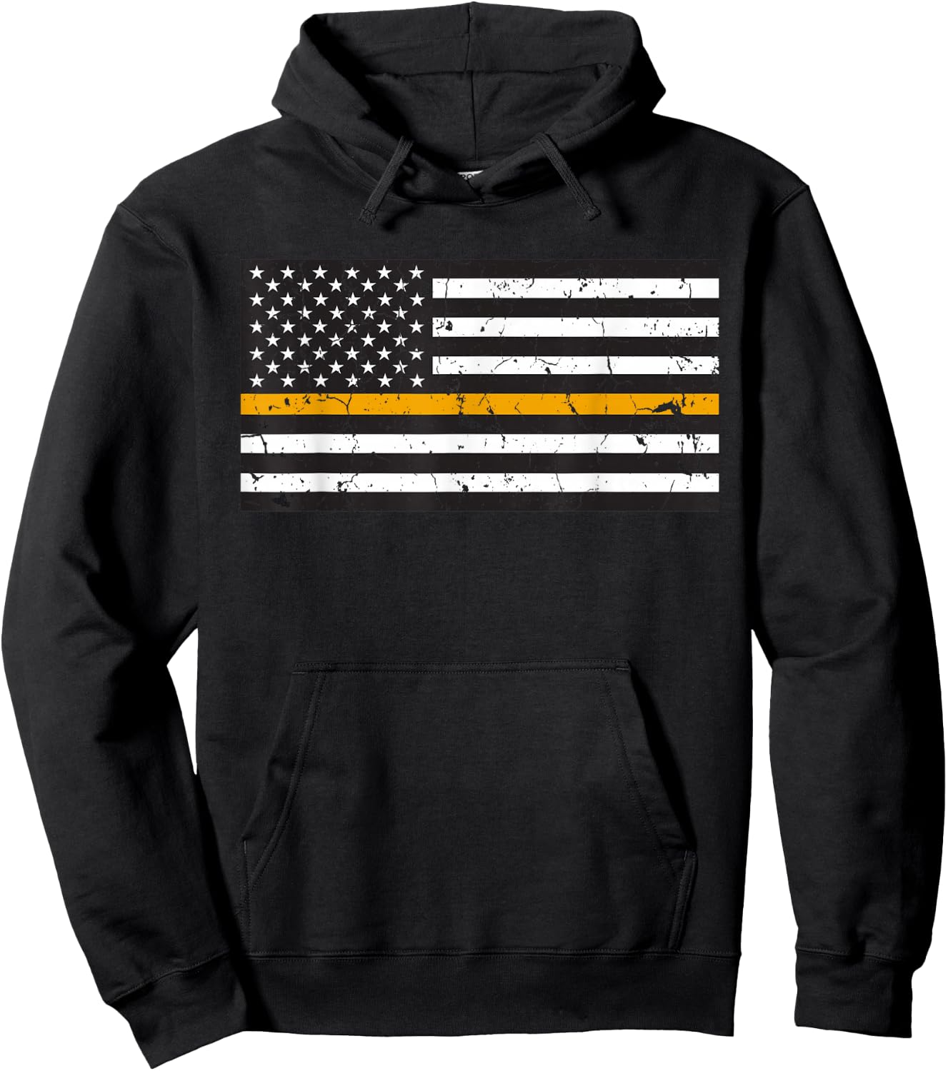 American Flag With Orange Stripe Search And Rescue SAR Hoodie - Hoodie | Black