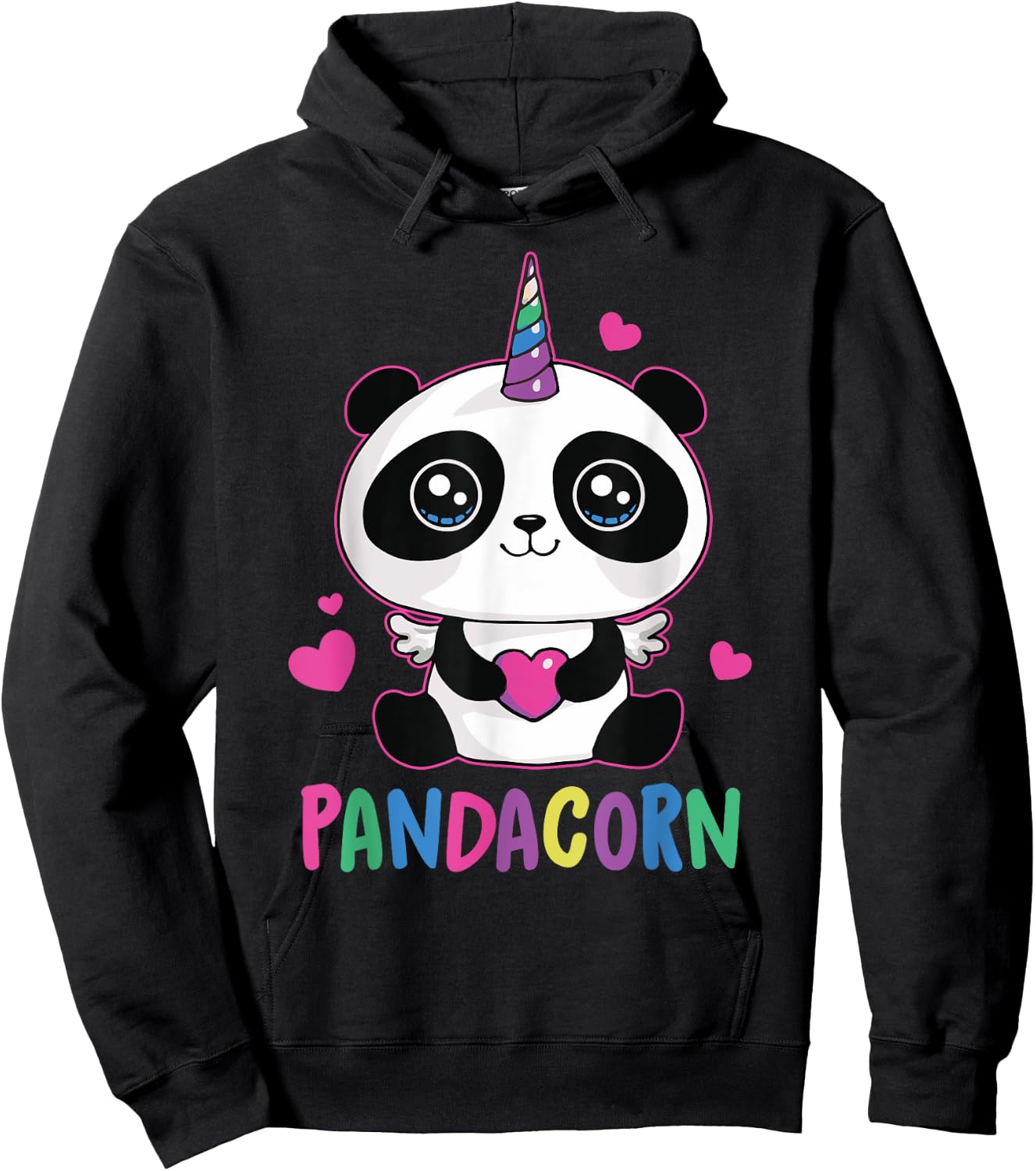 Panda Unicorn Shirt Funny Pandacorn Gift Women Hoodie - Hoodie | Black
