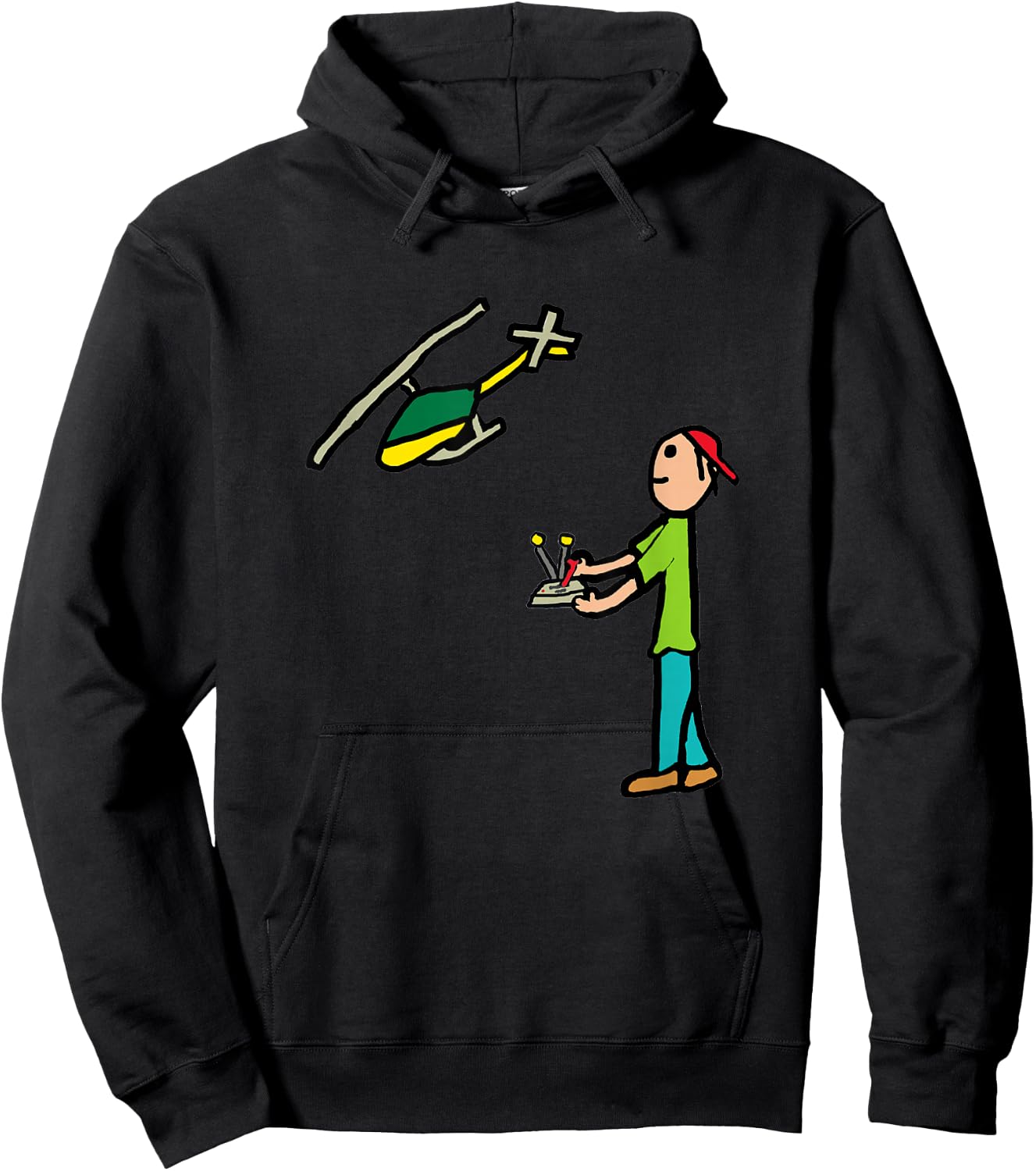 RC Model Helicopter Flying Hoodie - Hoodie | Black