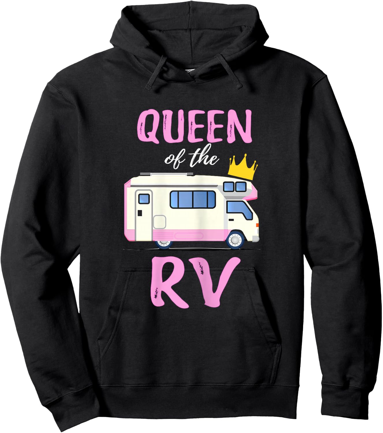 Queen Of The RV Funny Queen Of The Camper Gift Shirt Hoodie - Hoodie | Black