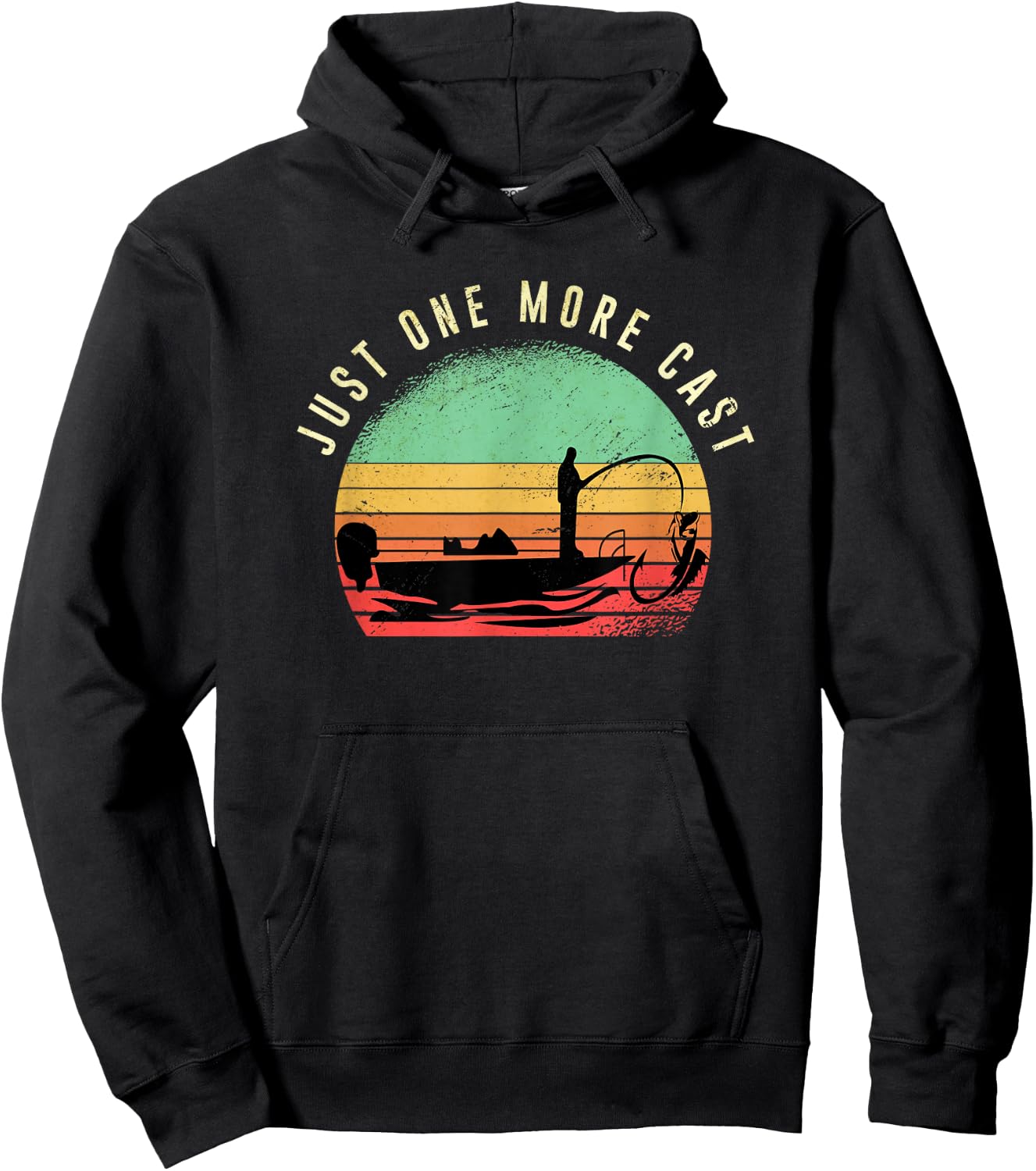 Just One More Cast Sunset Funny Fishing Addicts Hobby Hoodie - Hoodie | Black
