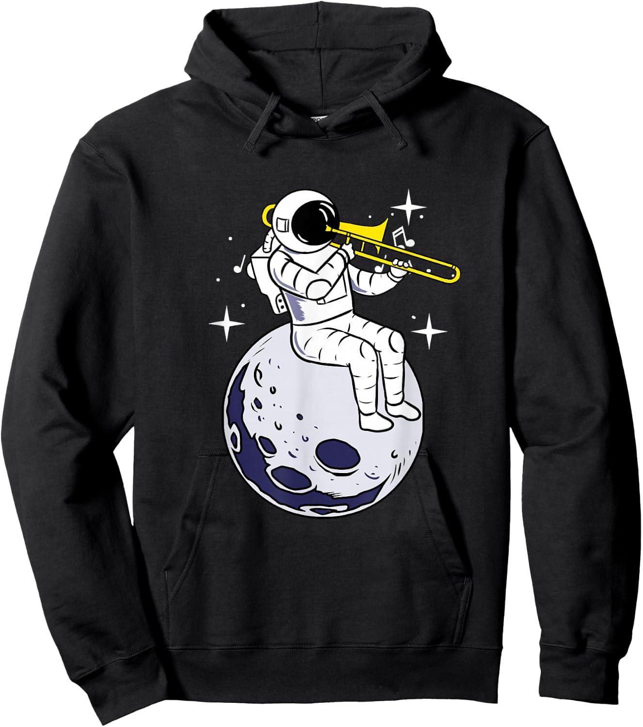 Astronaut Playing Trombone Hoodie - Hoodie | Black