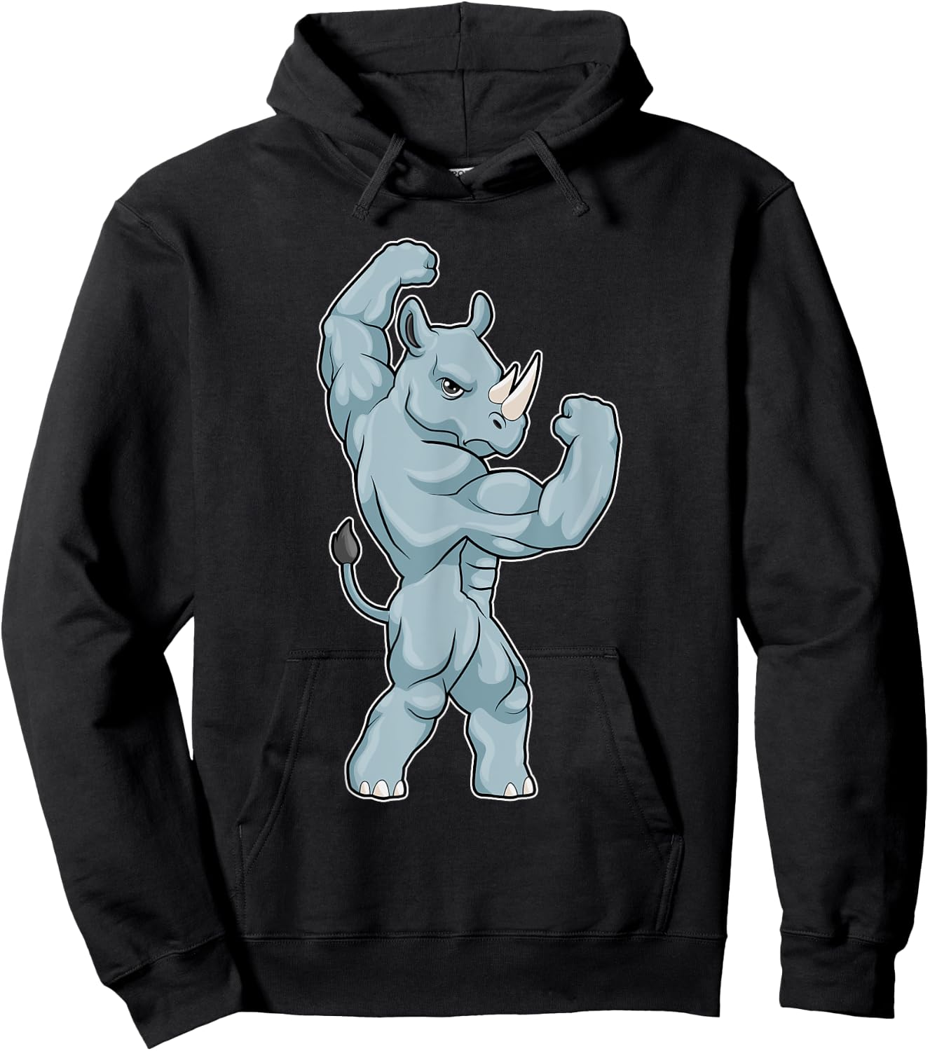 Rhino Bodybuilder Bodybuilding Sports Hoodie - Hoodie | Black