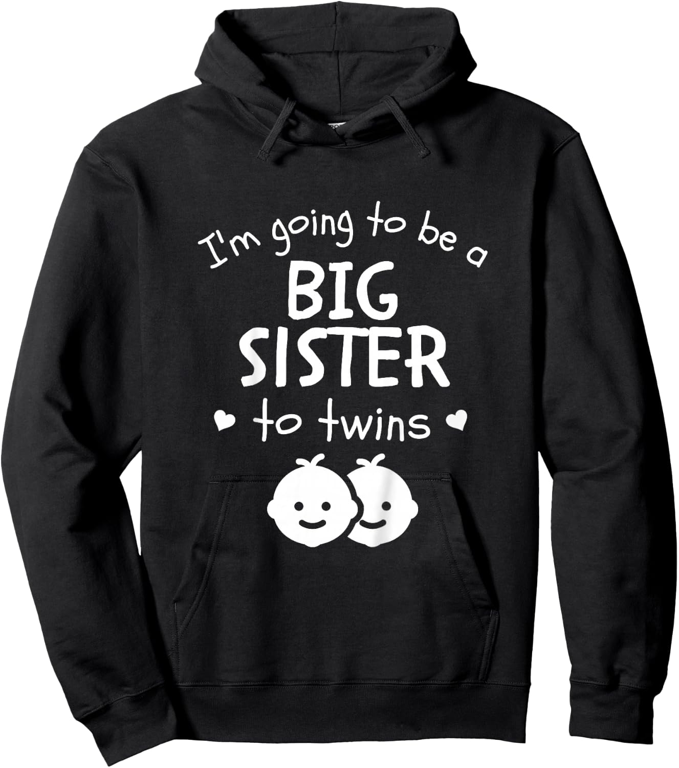 I'm Going To Be A Big Sister To Twins Promoted New Baby Hoodie - Hoodie | Black