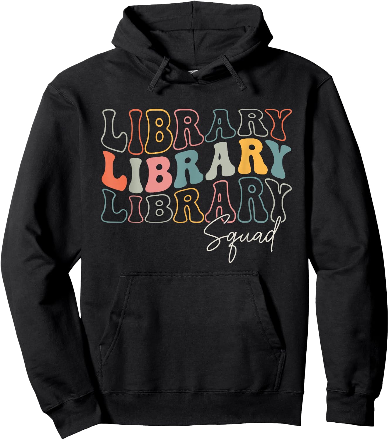 Library Squad Librarian Bookworm Groovy Design Men Hoodie - Hoodie | Black