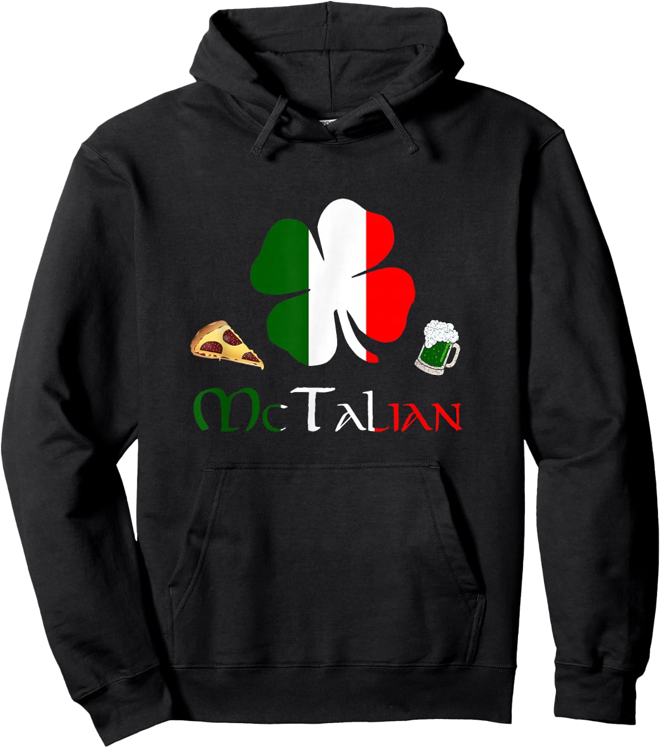 McTalian funny Italian Irish St. Patty's Day Hoodie - Hoodie | Black