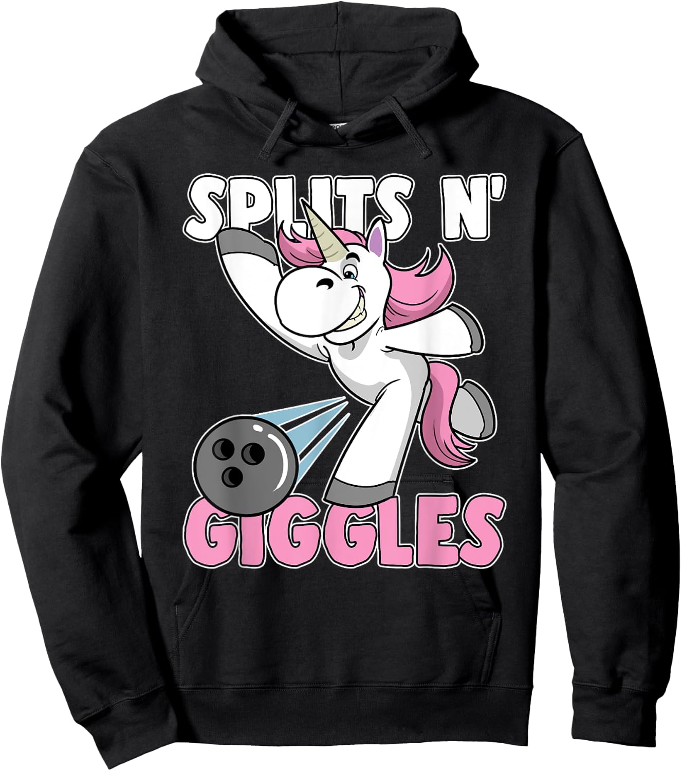 Splits n' Giggles Unicorn Bowling Bowler Hoodie - Hoodie | Black