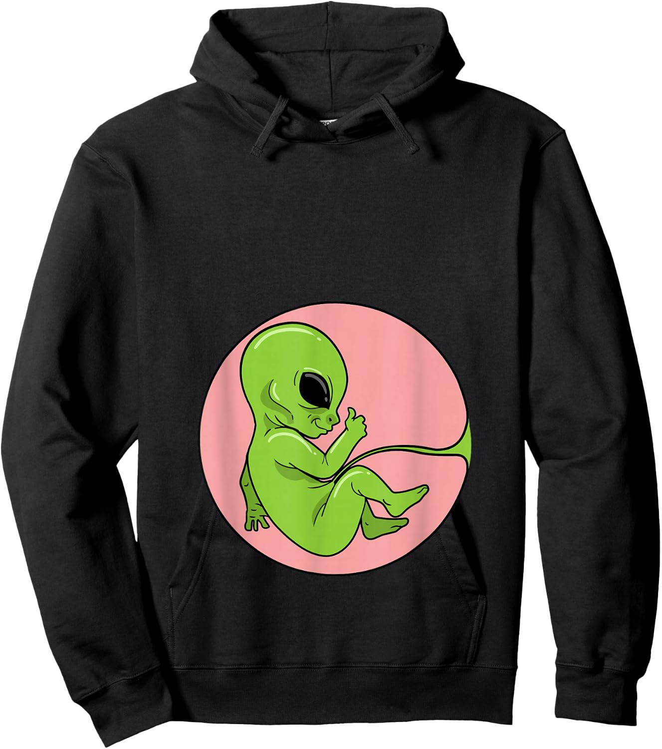 Expectant Mama Fetus Embryo Baby Alien Pregnant Hoodie - Hoodie | Black