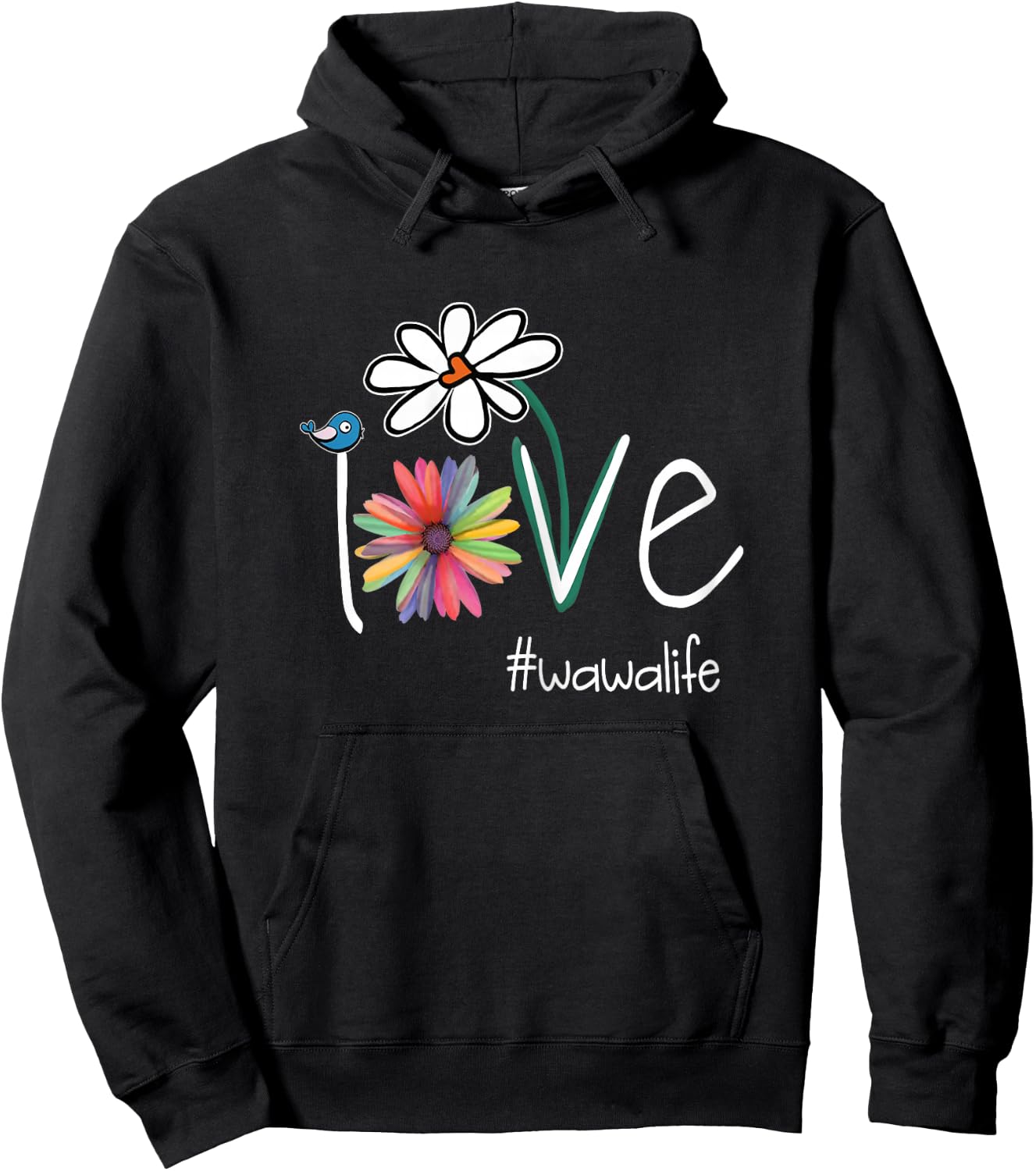 Love WaWa Life - Art Flower Color Hoodie - Hoodie | Black