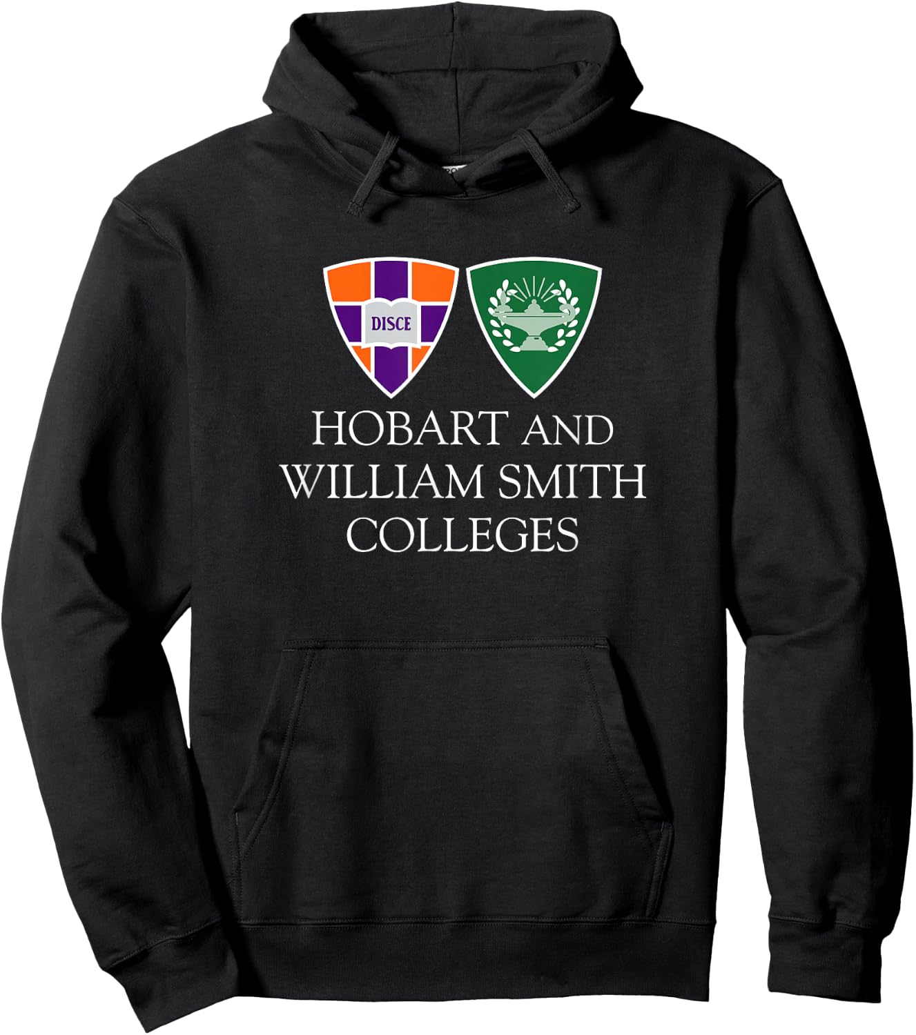 Hobart & William Smith Colleges Combined Logo Mark HWSC Hoodie - Hoodie | Black