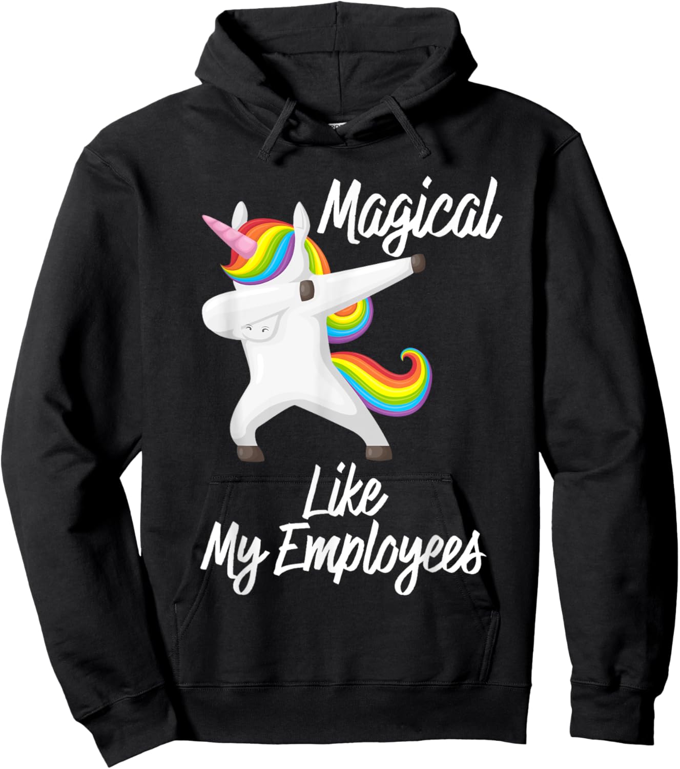 Magical Like My Employees Dabbing Unicorn Funny Boss Gift Hoodie - Hoodie | Black