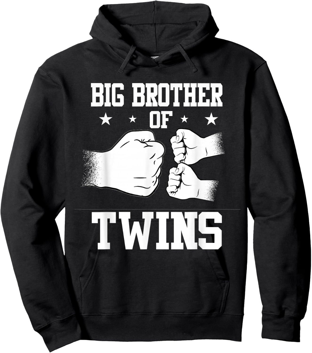 Big Brother of Twins Older Brother of Twin Announcement Hoodie - Hoodie | Black